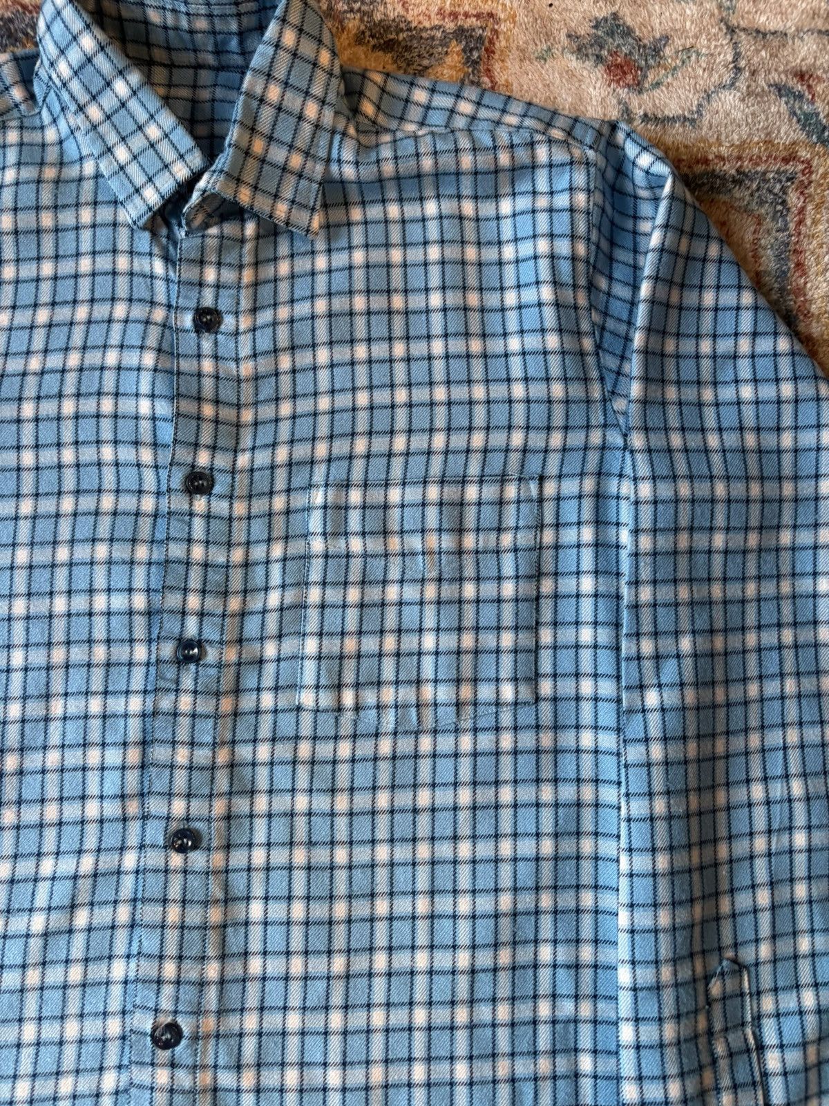 Vintage Vintage 80s Blue Plaid Button-up Shirt Large Size US L / EU 52-54 / 3 - 4 Thumbnail