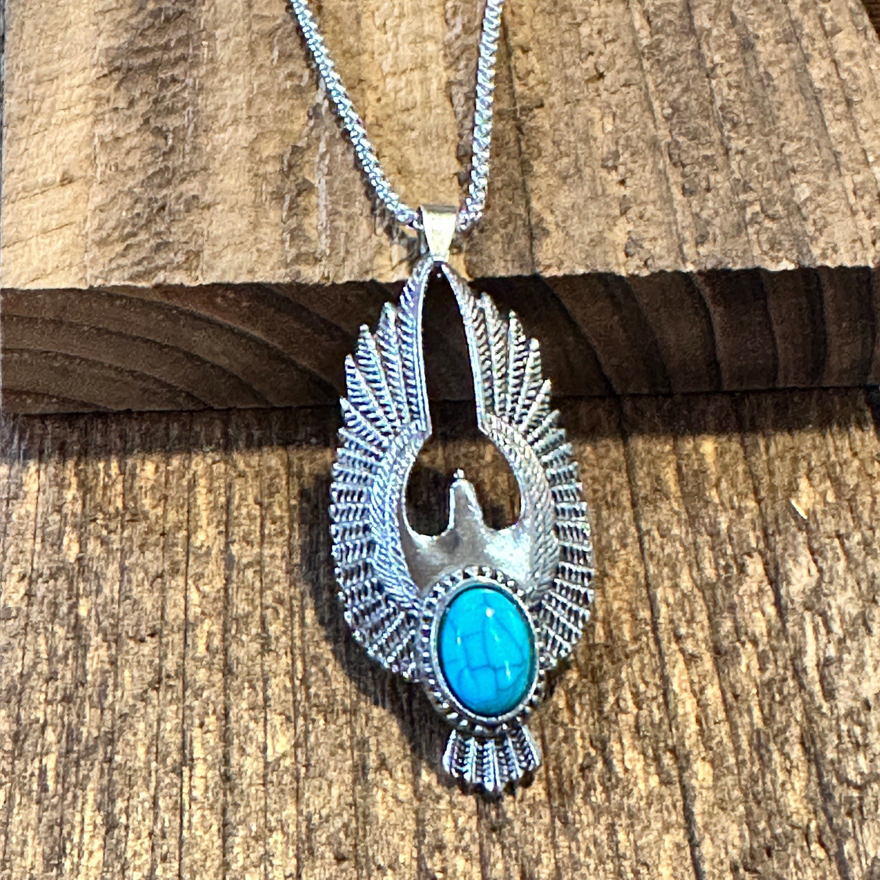 Other Boho Hippie Vintage Native American Eagle Turquoise Pendant Size ONE SIZE - 4 Thumbnail