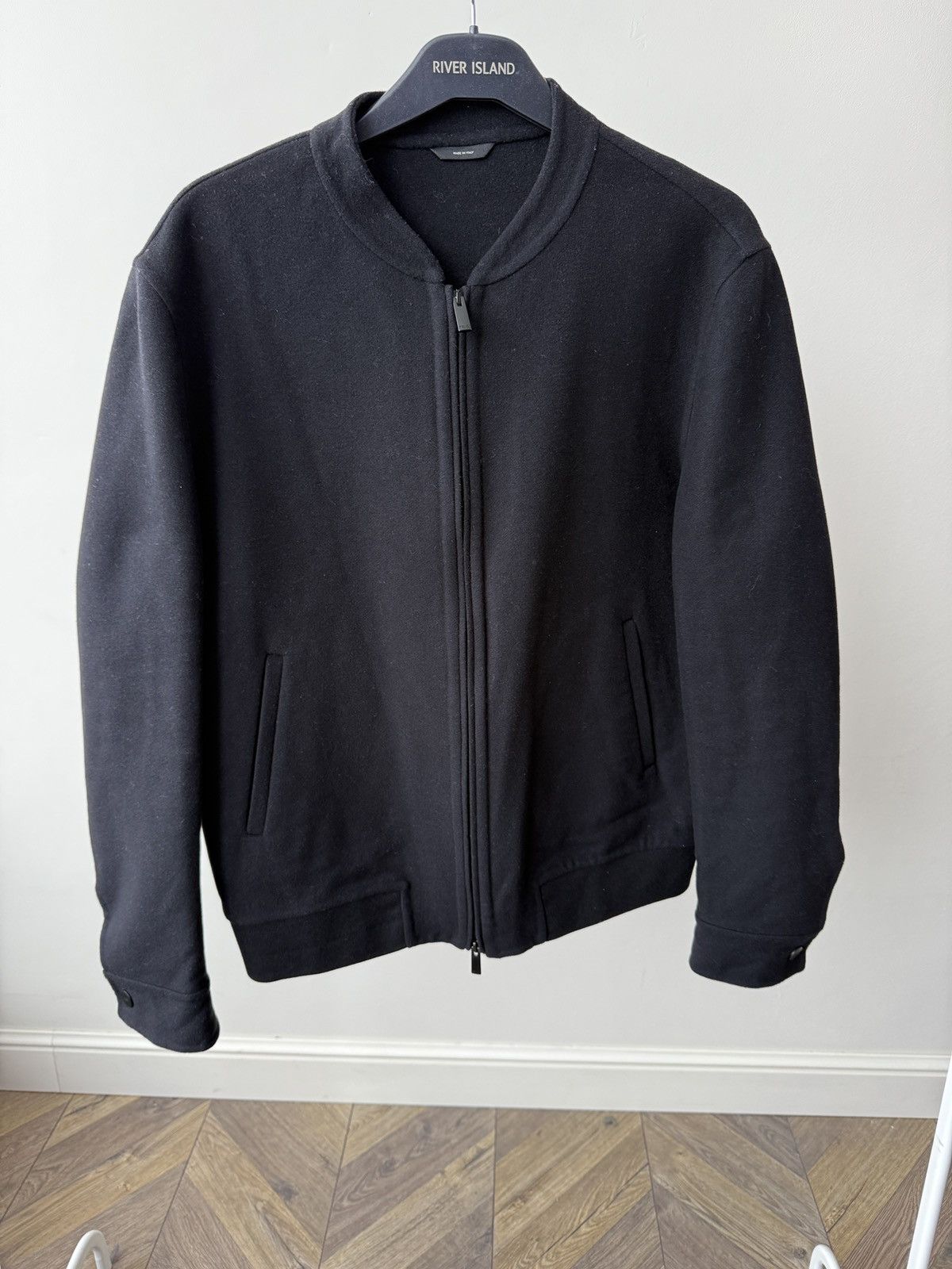 Fendi Vintage FENDI Roma Black Virgin Wool Zip Bomber Jacket Size US M / EU 48-50 / 2 - 2 Thumbnail