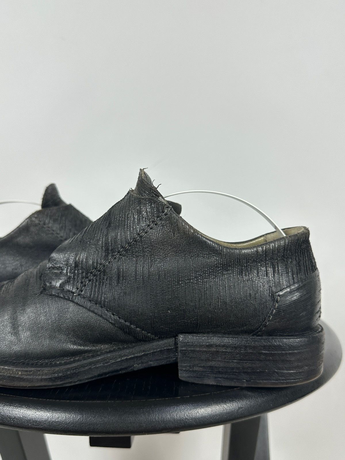 A.S.98 A.S.98 Black Distressed Leather Monk Strap Shoes Size US 6 / IT 36 - 18 Thumbnail
