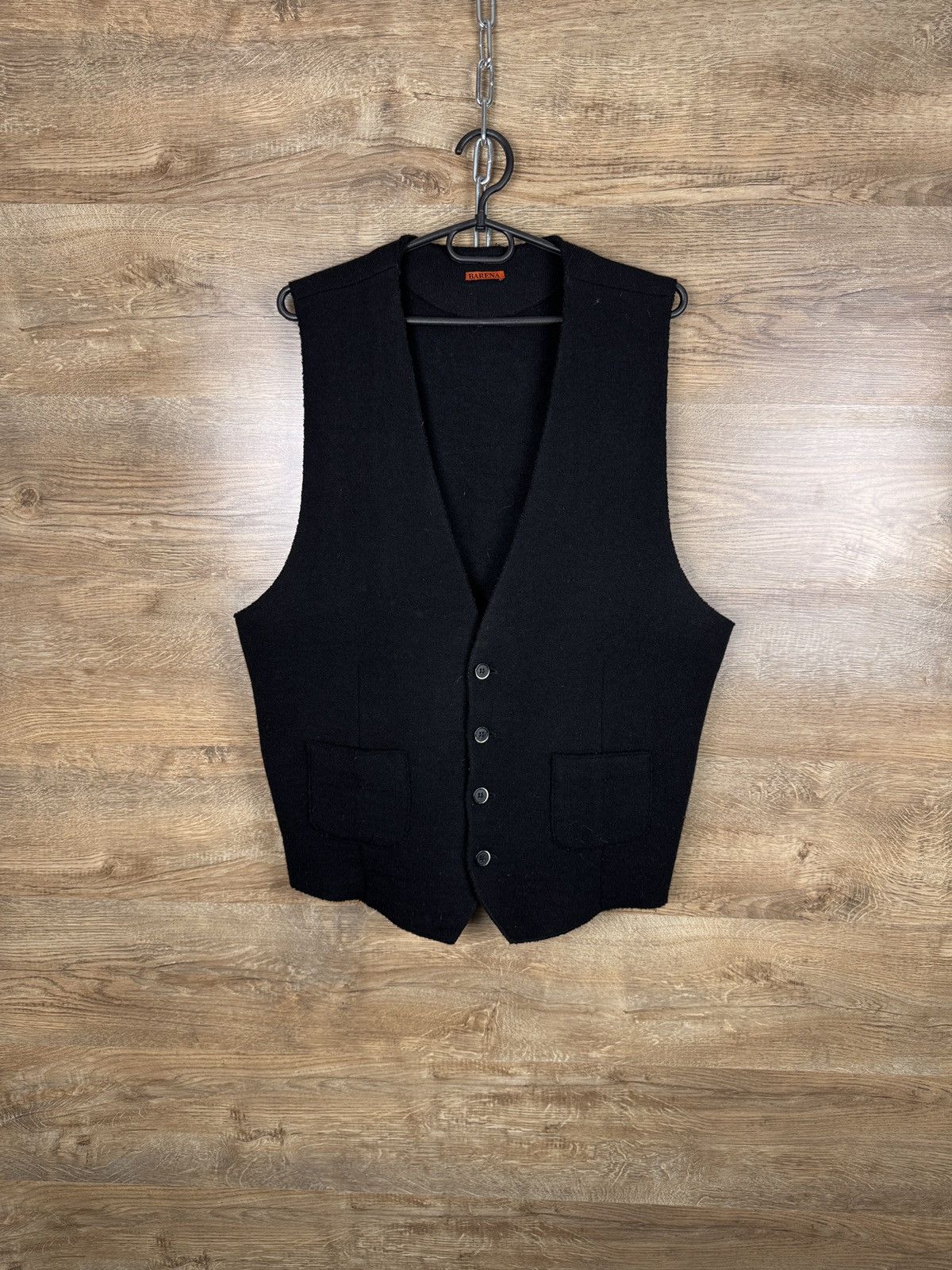 Barena × Vintage Mens Vintage Barena Vest luxury black wool Lana jacket Size US XL / EU 56 / 4 - 1 Thumbnail