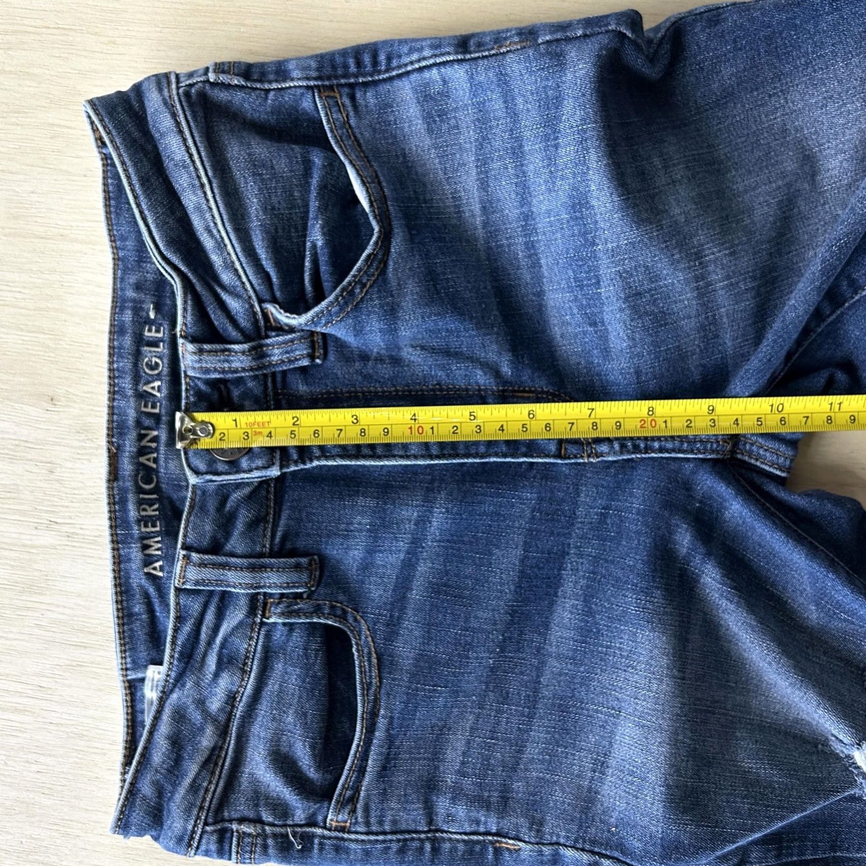 American Eagle Outfitters American Eagle Outfitters Womens 6 Short Blue Distressed Skinny Jeans Size 28" / US 6 / IT 42 - 7 Thumbnail