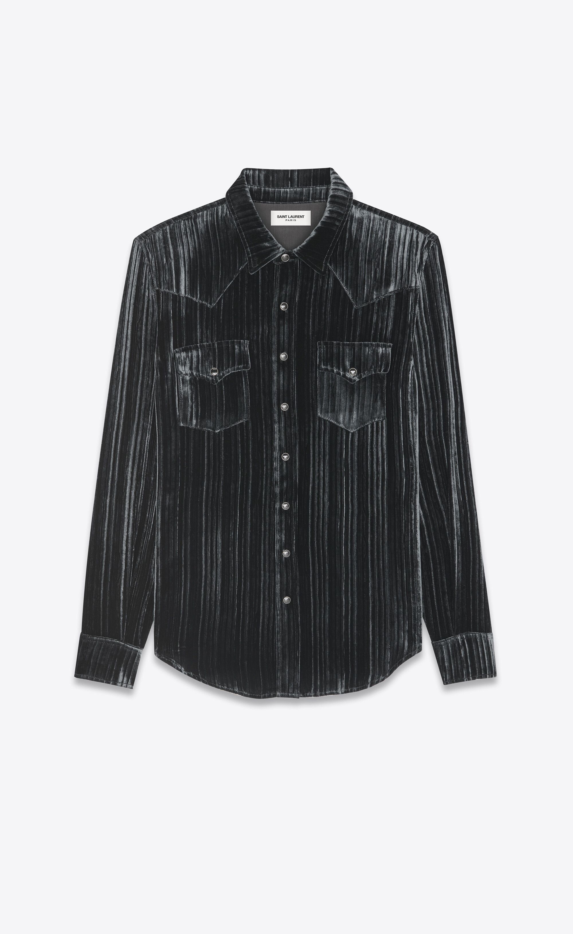 classic western shirt in devoré velvet