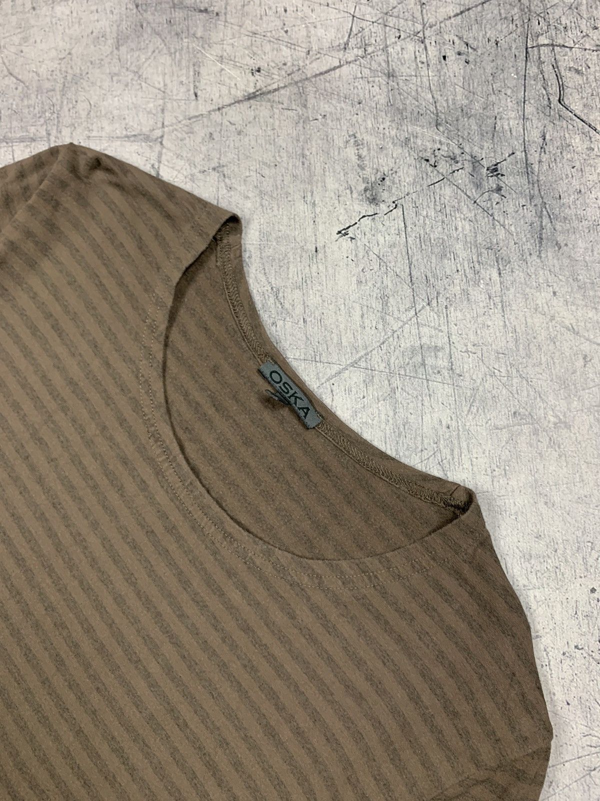 OSKA Oska Striped Long Sleeve T-Shirt Brown Size 4 Avant Garde Size S / US 4 / IT 40 - 4 Thumbnail