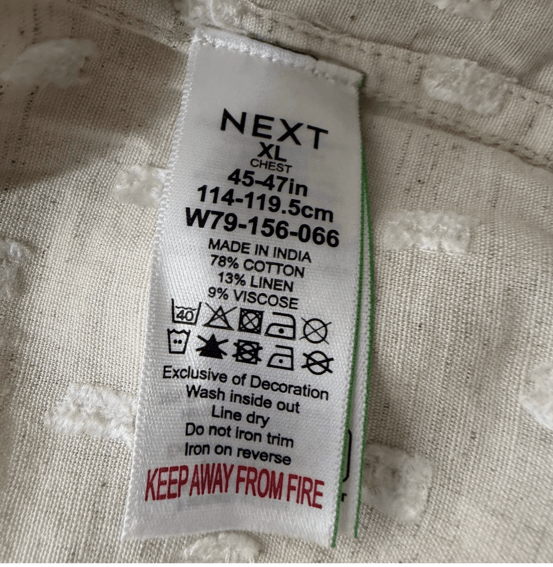 NEXT Next Mens Cotton Linen Kurta Tunic NWT Size US XL / EU 56 / 4 - 4 Thumbnail