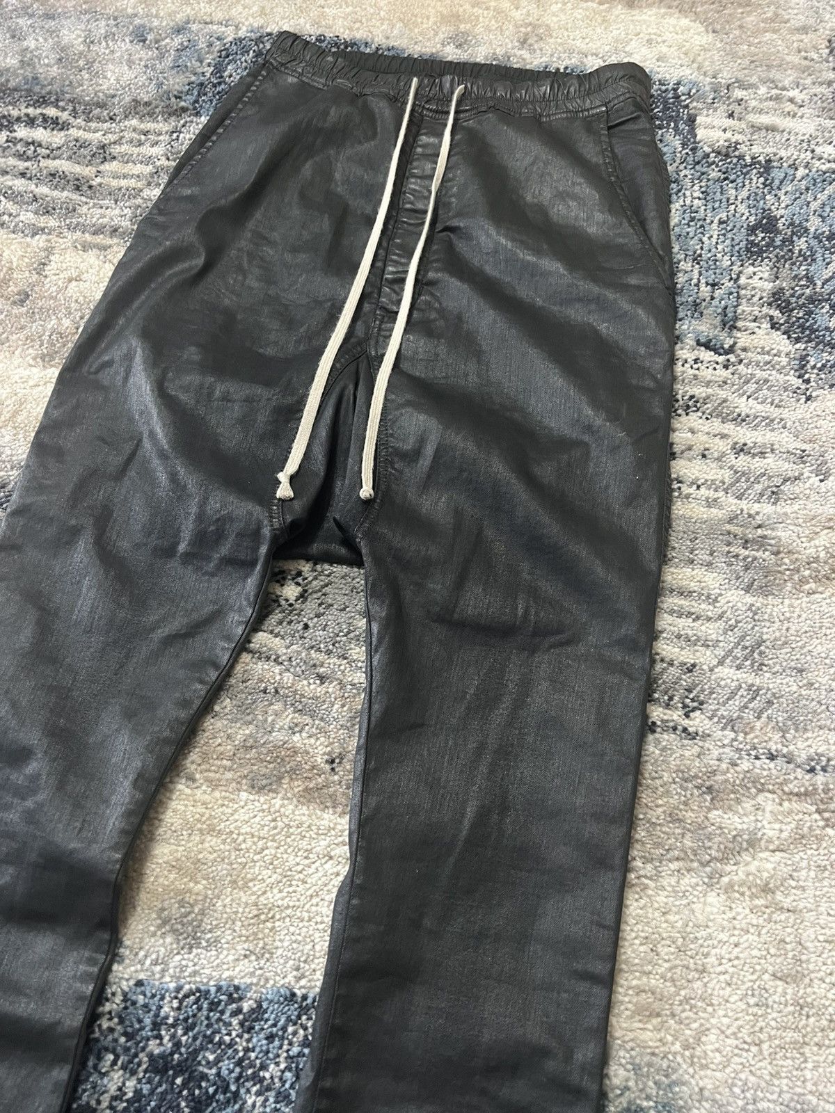 Rick Owens Rick Owens Heavy Waxed Dropcrotch Sweatpants Size US 30 / EU 46 - 2 Thumbnail