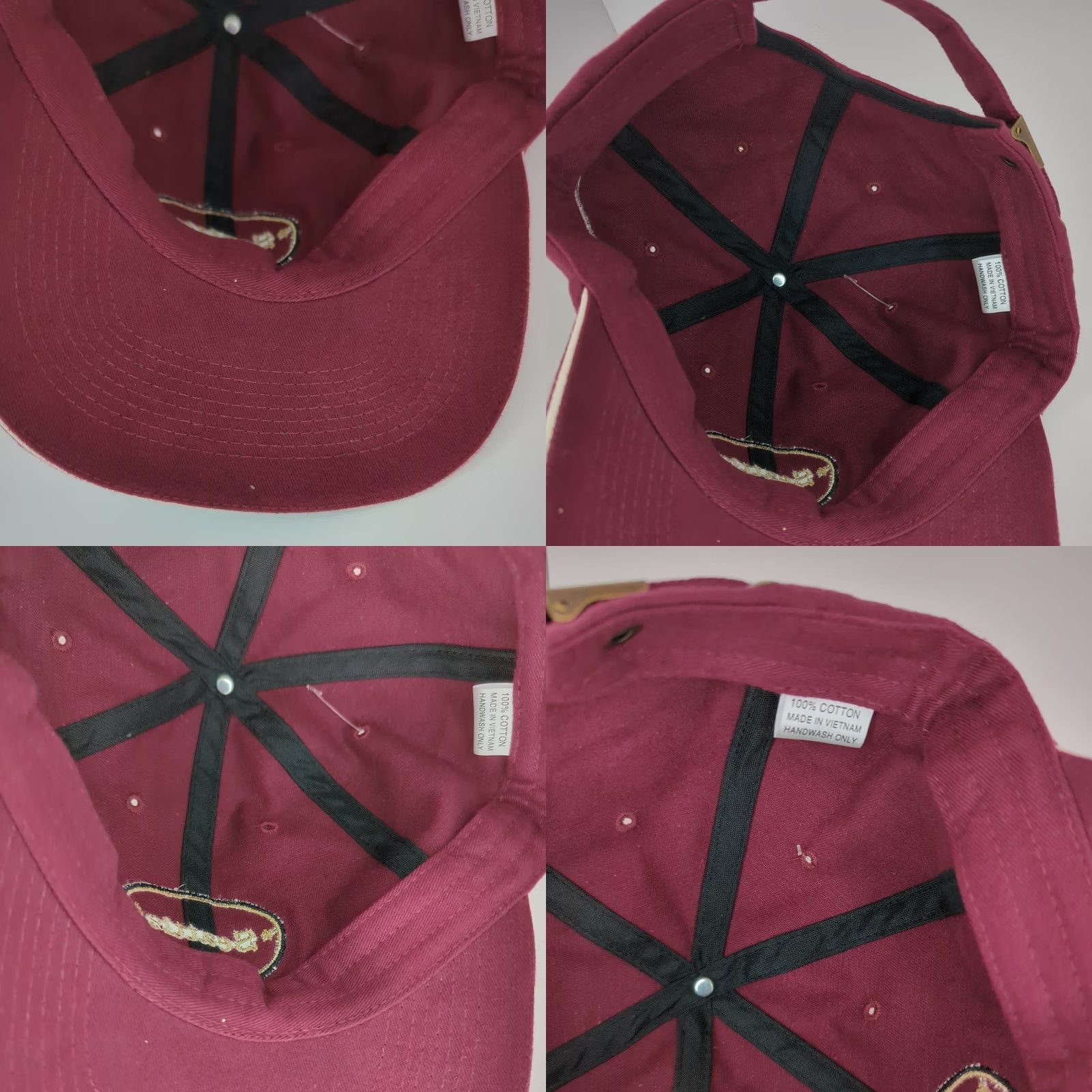 Vintage Seattle Baseball Hat Sandwich Cap Adjustable Strapback Burgundy Red Men Baseball Cap Classic Solid Cotton Knit Cap Adjustable Men’s Red Seattle Hat Size ONE SIZE - 9 Thumbnail