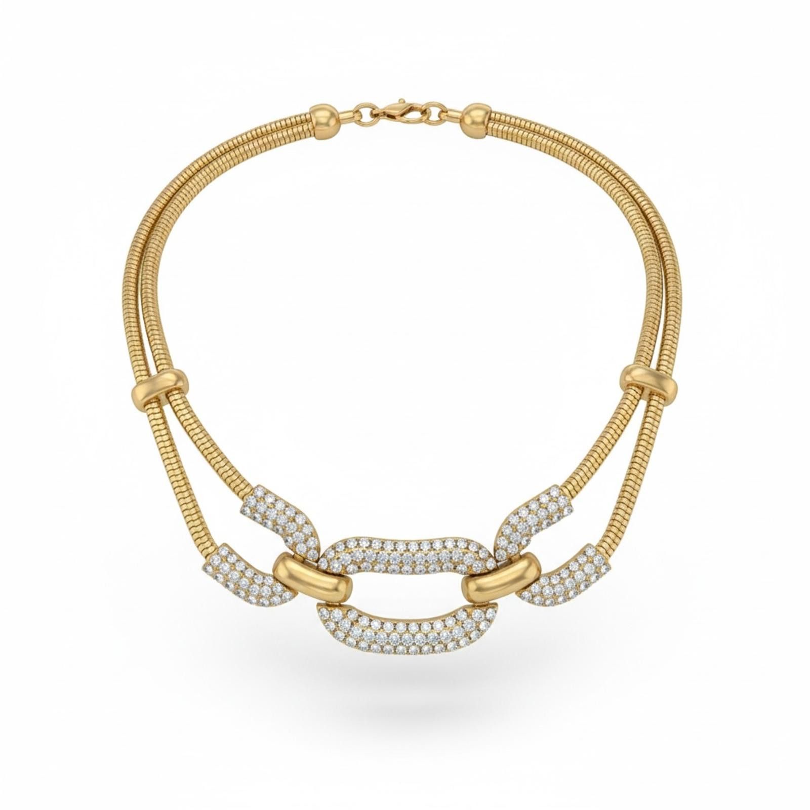 Other Statement Link Chain Necklace with Pave Size ONE SIZE - 1 Thumbnail