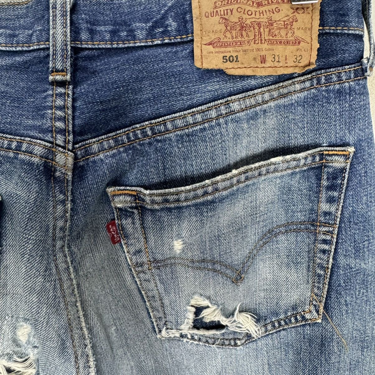 Levi's ☀️LEVI’S 501 BUTTON DISTRESSED DENIM JEANS PANTS Size US 30 / EU 46 - 8 Thumbnail