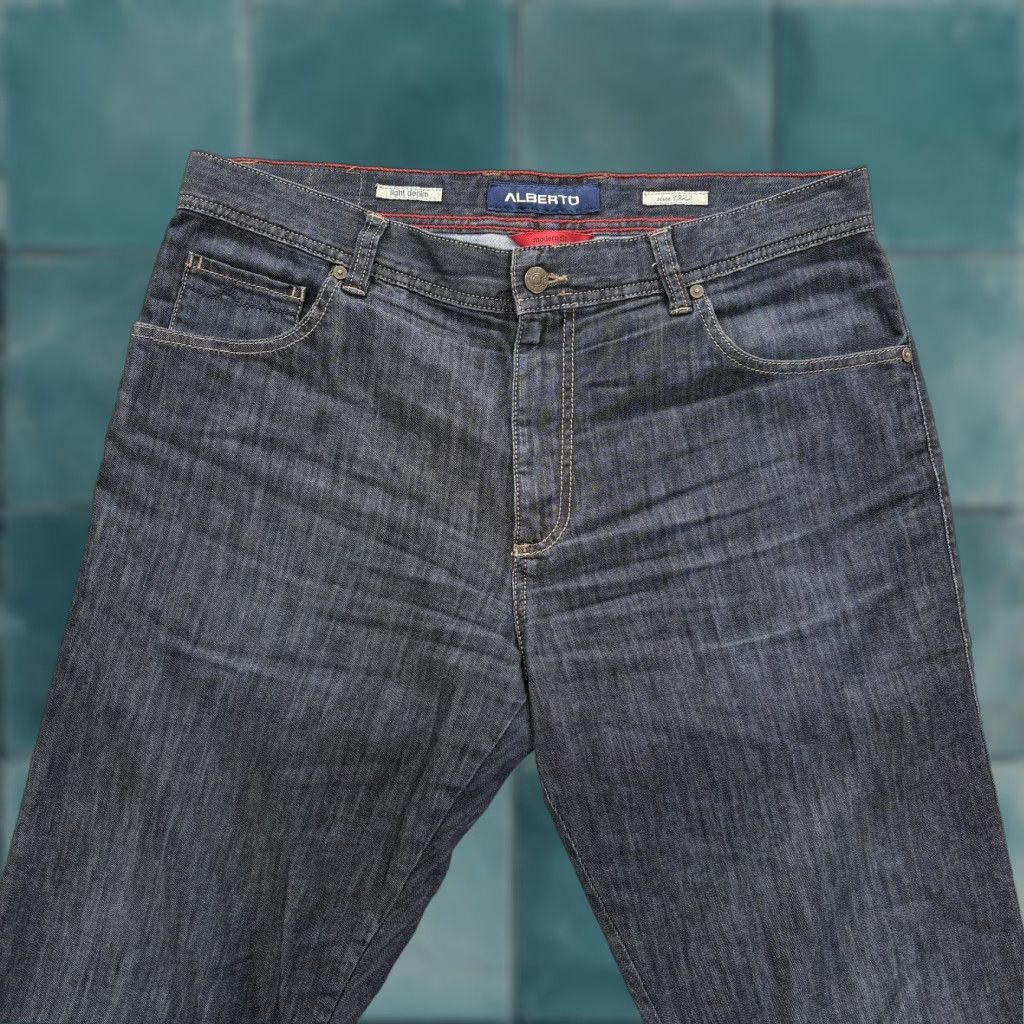 Vintage Alberto Stone Modern Fit Jeans Mens 36x32 Blue Dark Wash Regular Stretch Denim Jeans Wide Range Updated 90s Theme Mens Size US 36 / EU 52 - 1 Thumbnail
