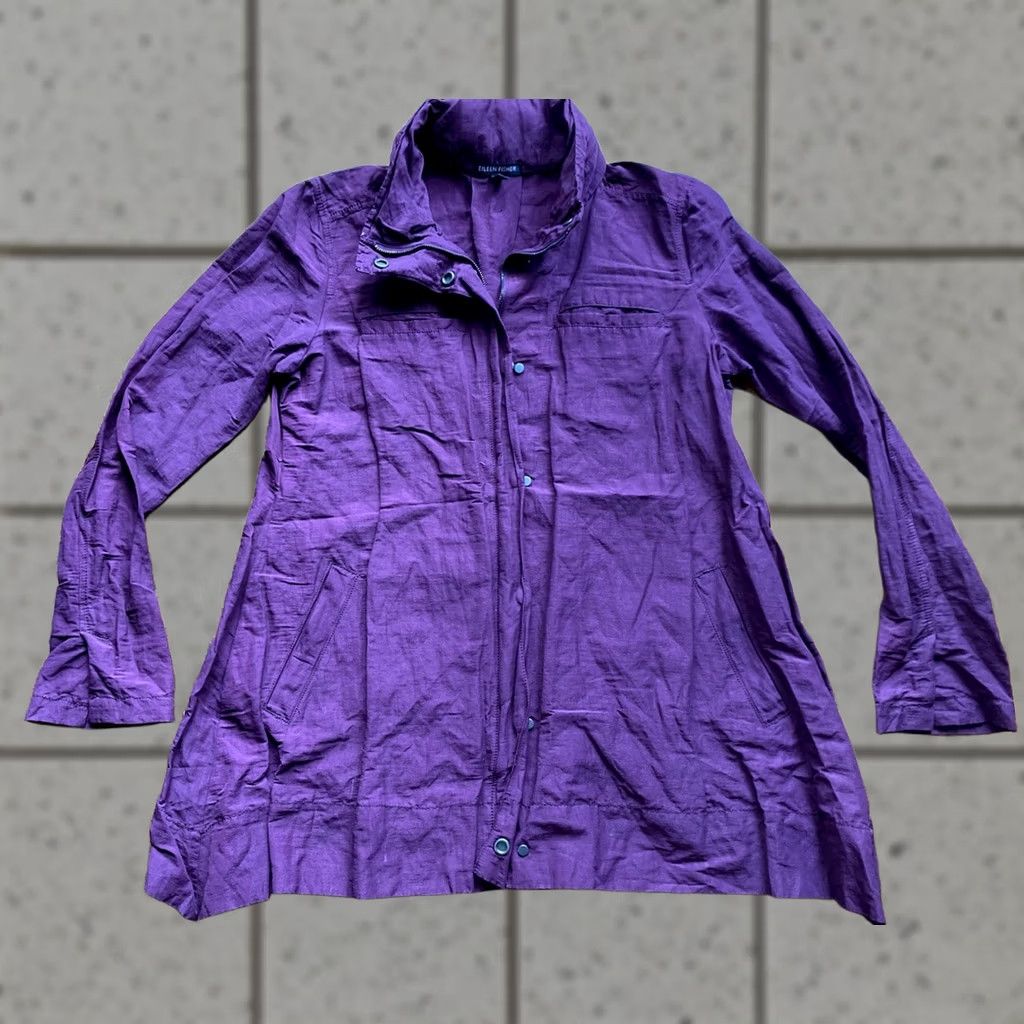 Eileen Fisher Eileen Fisher Womens Purple Windbreaker Jacket Size XS Zip Snap Casual Outdoor Size XS / US 0-2 / IT 36-38 - 1 Thumbnail