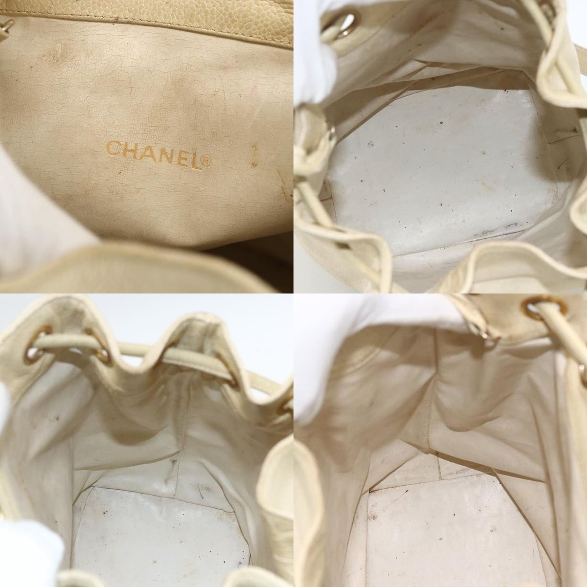 Chanel Chanel Caviar Skin Cream Gold CC Shoulder Bag Size ONE SIZE - 6 Thumbnail