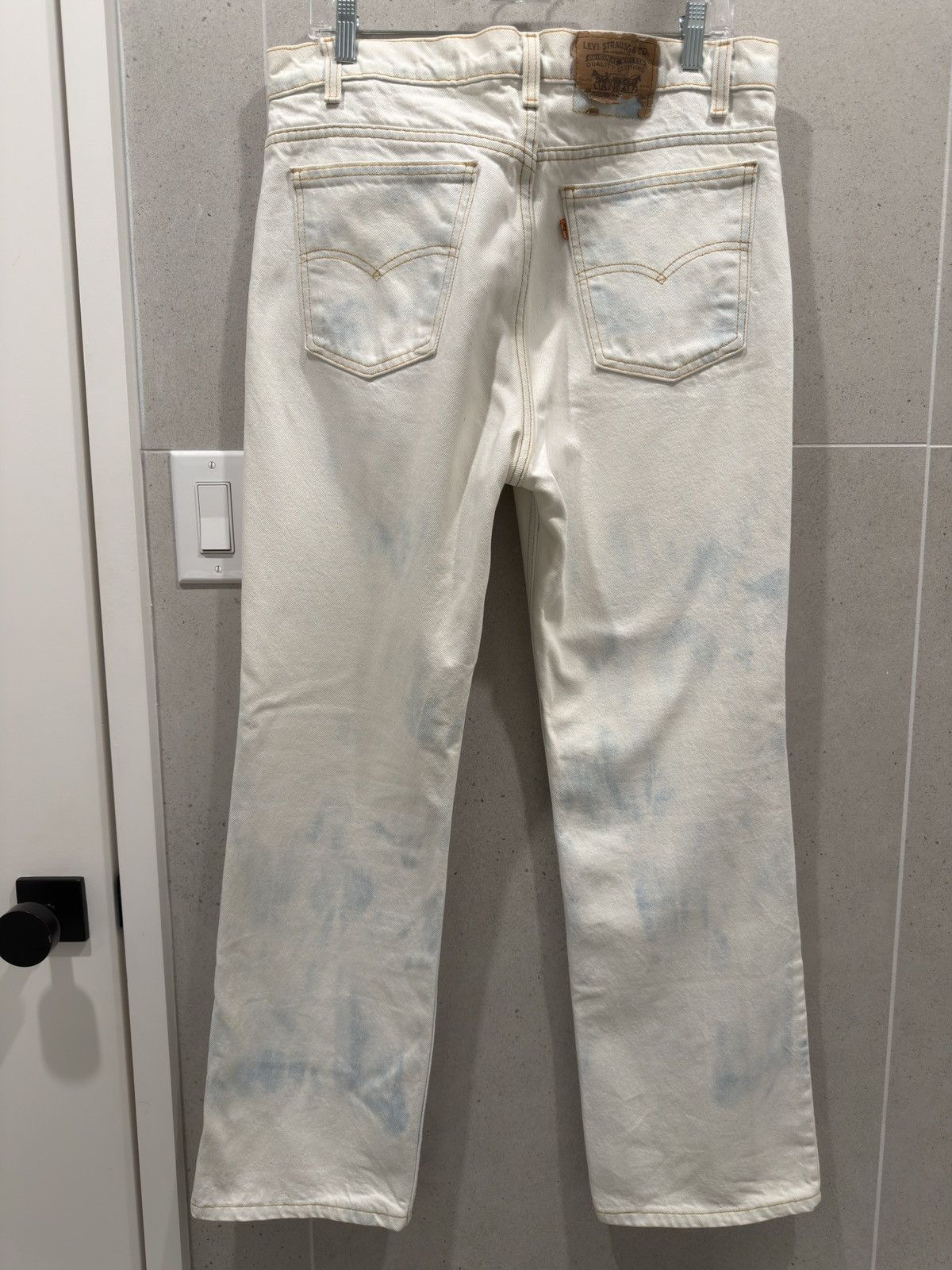 Levi's Vintage Clothing Vintage 1970's Levi's 517 White/Blue Flared Denim Size US 34 / EU 50 - 2 Thumbnail