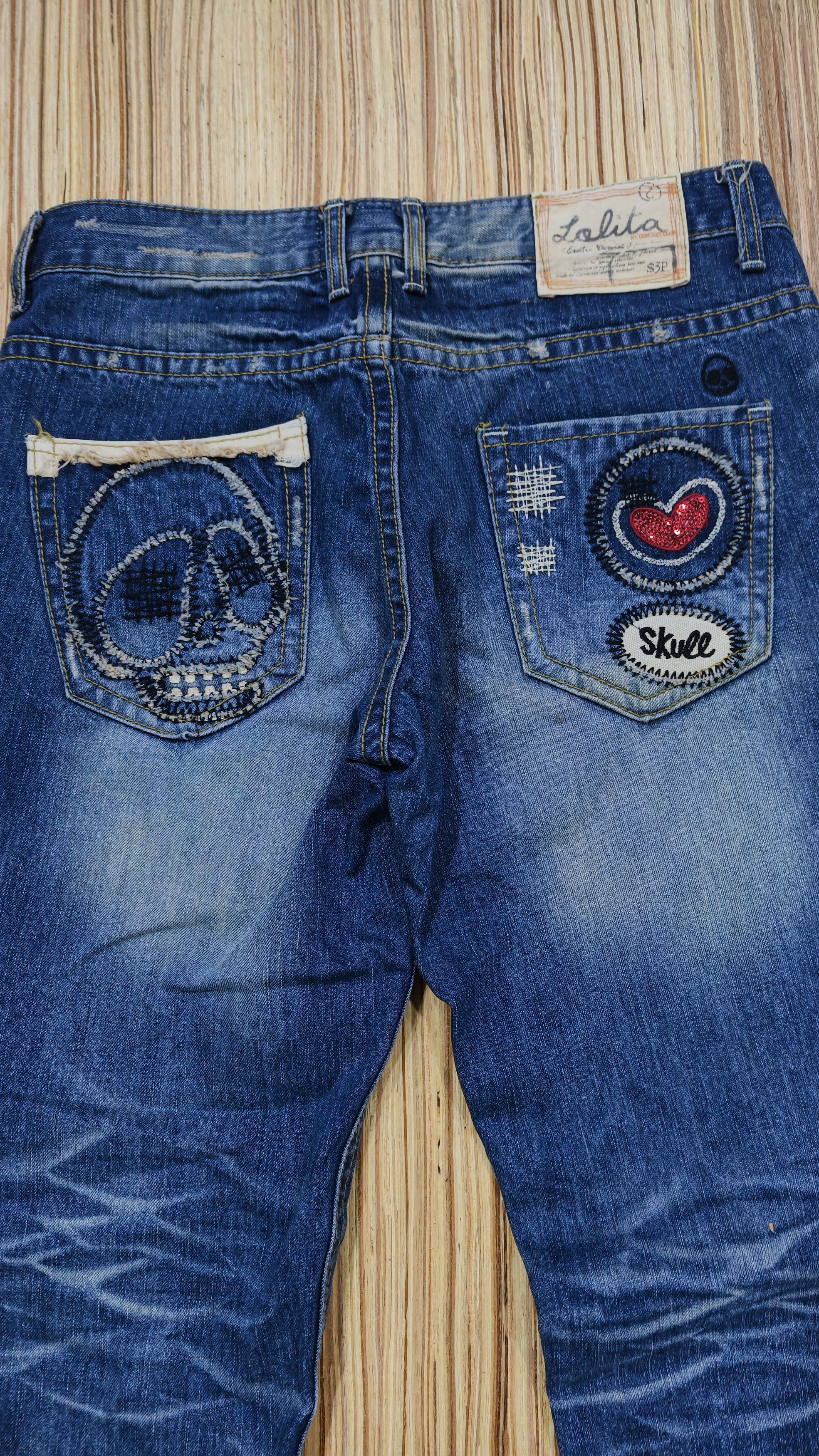 Japanese Brand Lolita skull jeans Size US 35 - 5 Thumbnail