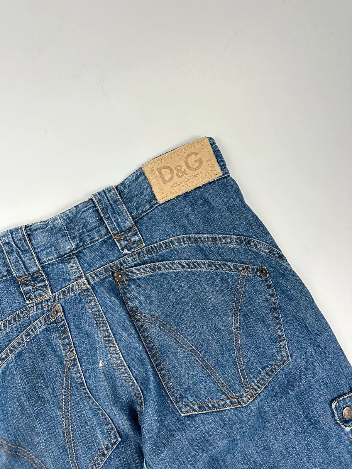 Dolce & Gabbana Dolce Gabbana SS03 Extra Long Cargo Mesh Denim Pants Size US 30 / EU 46 - 8 Thumbnail