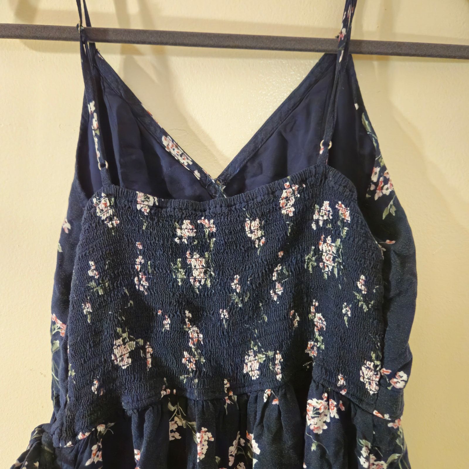 Abercrombie & Fitch Abercrombie & Fitch Women's Floral Navy Dress Size L Size L / US 10 / IT 46 - 3 Thumbnail