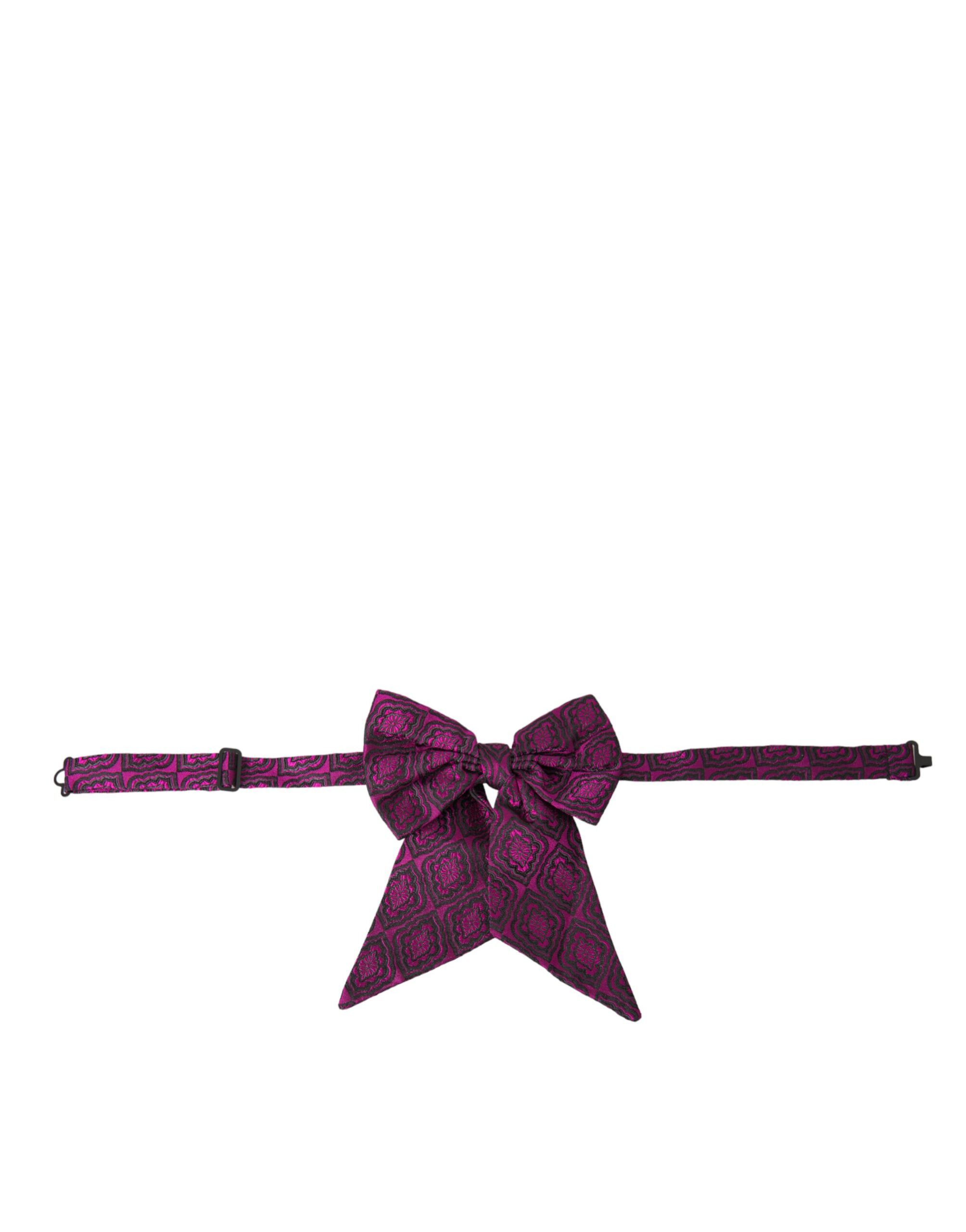 Dolce & Gabbana Purple Ribbon Silk Adjustable Neck Men Bow Men's Tie Size ONE SIZE - 1 Thumbnail