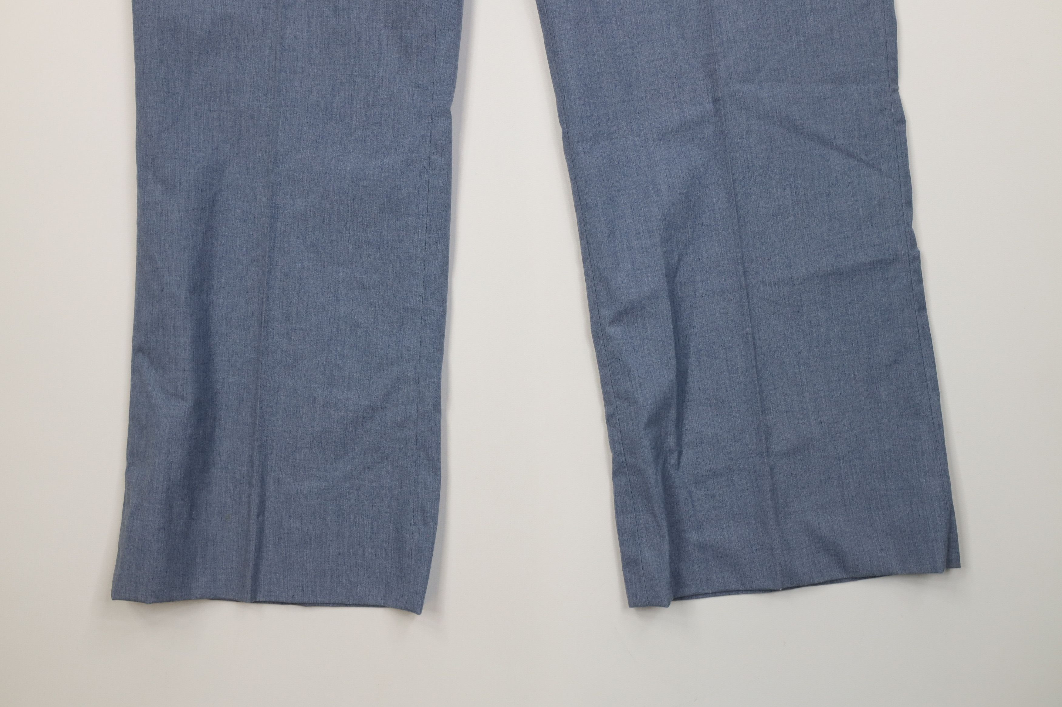 Vintage Vtg 60s 70s Streetwear Knit Chambray Wide Leg Pants USA Size US 36 / EU 52 - 4 Thumbnail
