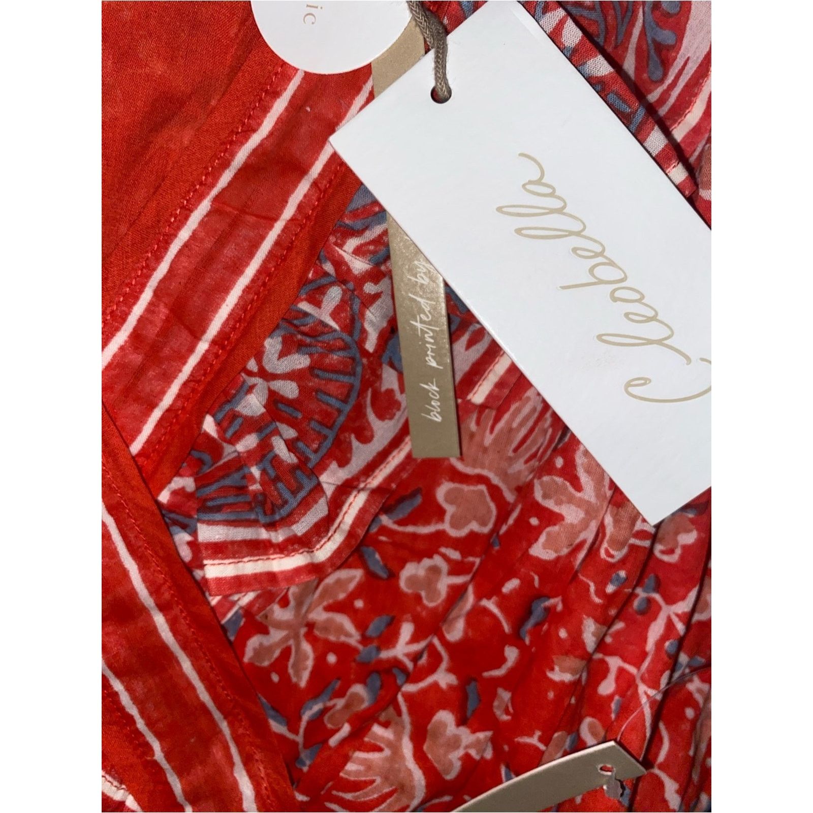 Cleobella New $218 Cleobella Blair RWB Boho Block Print Dress L Size L / US 10 / IT 46 - 13 Thumbnail