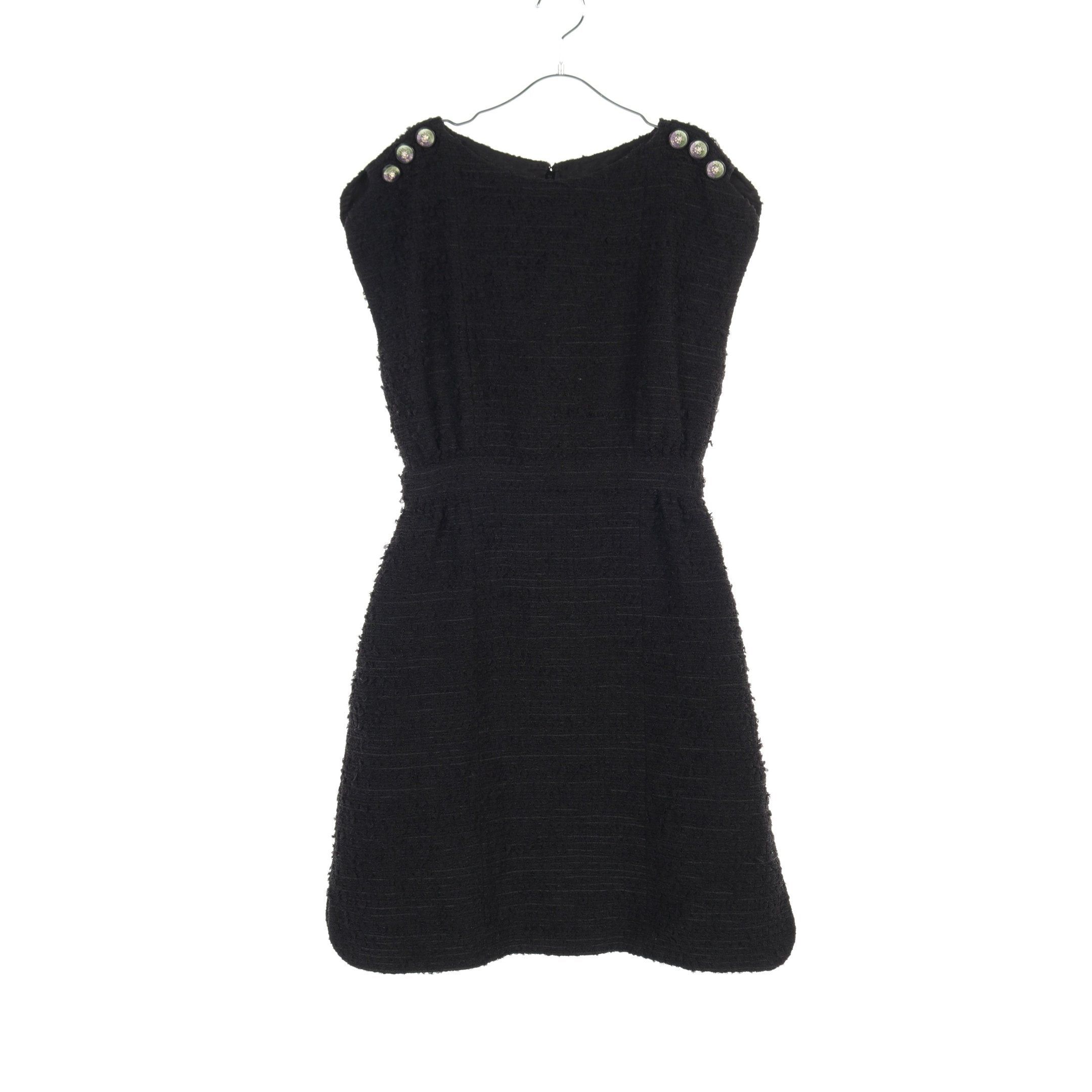 Chanel Chanel Tweed One Piece No Sleeve Nylon Cotton Wool Black Size ONE SIZE - 1 Thumbnail