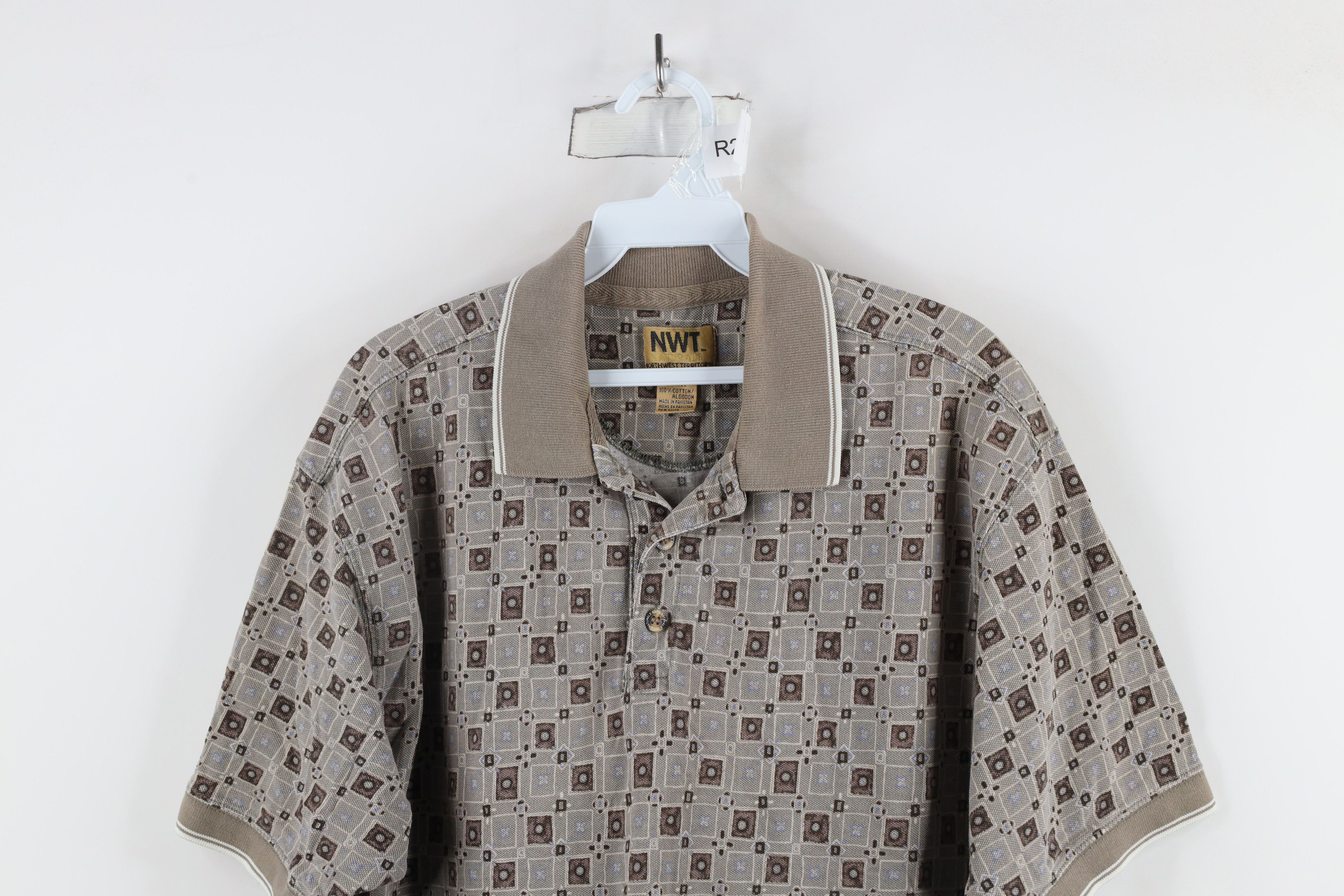 Vintage Vintage 90s Streetwear Geometric Cotton Golf Polo Shirt Size US L / EU 52-54 / 3 - 2 Thumbnail