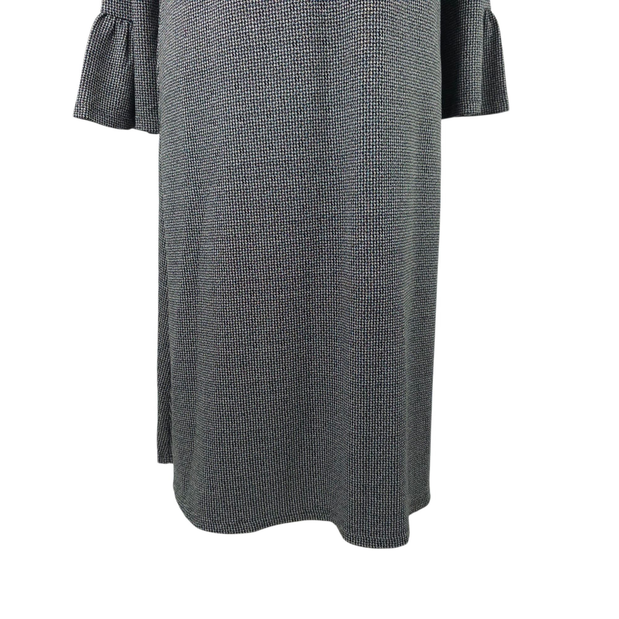 J. Jill J JILL Wearever Dress Womens S Gray Houndstooth Flutter Size S / US 4 / IT 40 - 24 Thumbnail