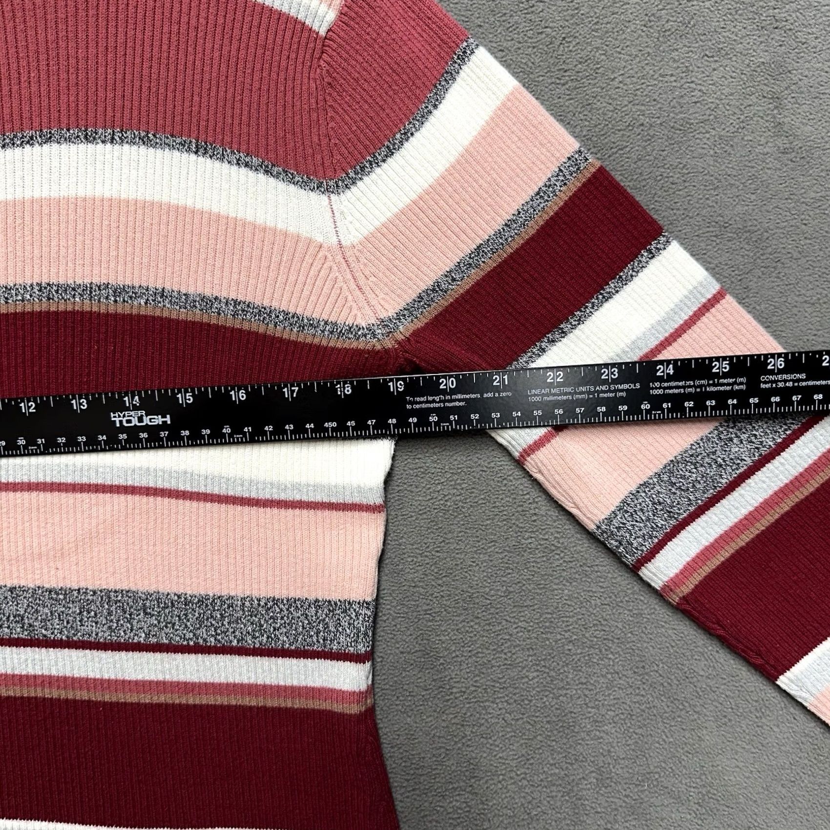 Pinko JH Collectibles Sweater Womens Large Pink Striped Turtleneck Ribbed Long Sleeve Size L / US 10 / IT 46 - 7 Thumbnail