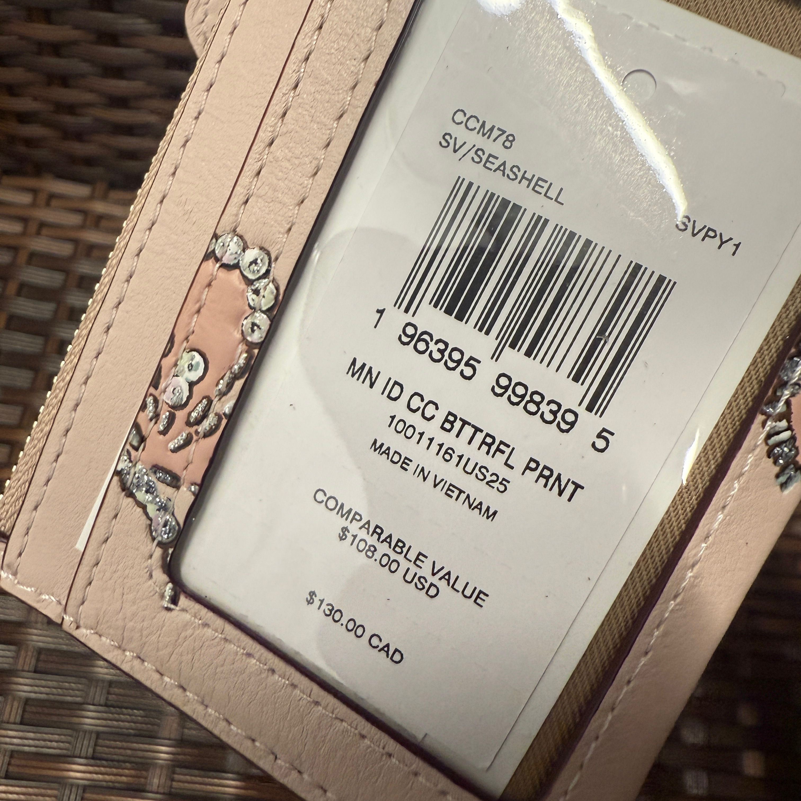 coach Mini Skinny Id Case With Butterfly Print ccm78