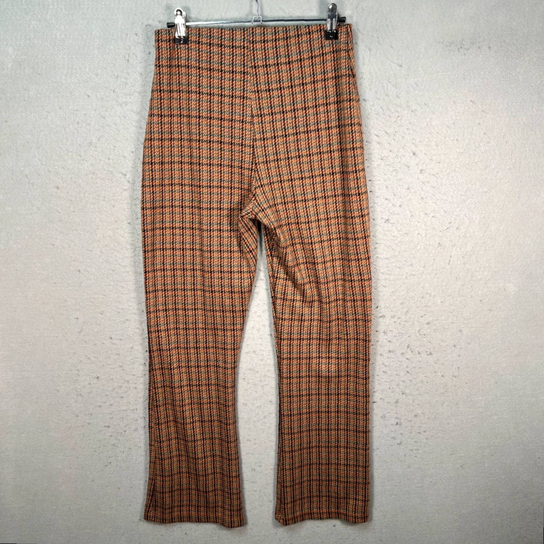 Urban Outfitters Urban Outfitters Womens Medium Brown Plaid High-Waisted Straight Leg Pants Size 32" / US 10 / IT 46 - 2 Thumbnail