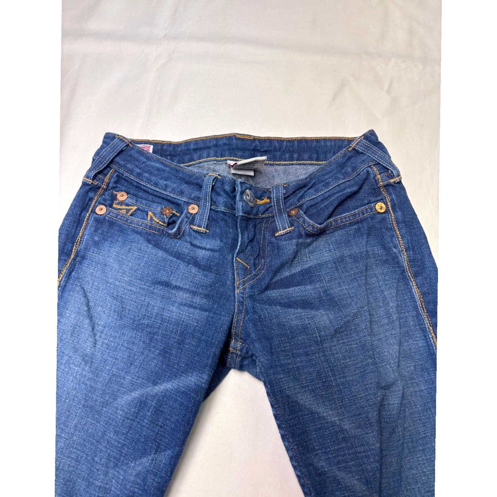True Religion VINTAGE True Religion Stella Skinny Jeans Womens 26X29 Blue Medium Wash USA Embroidered Pockets Stretch Y2K Women 26 29in Size 26" / US 2 / IT 38 - 2 Thumbnail