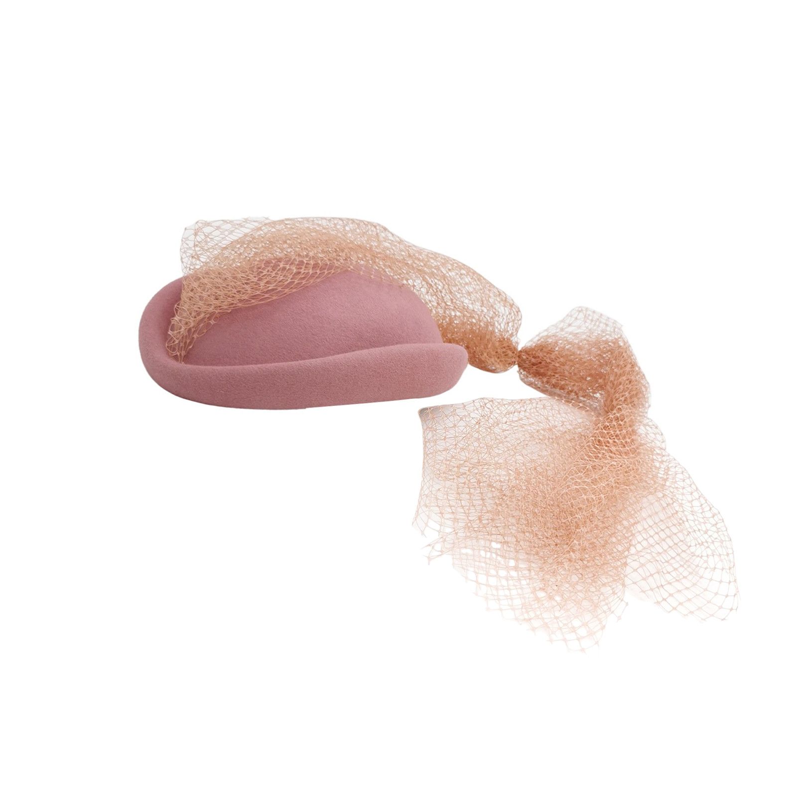Gucci Gucci Pink Felt Netting Veil Hat Size 56 Size ONE SIZE - 1 Thumbnail