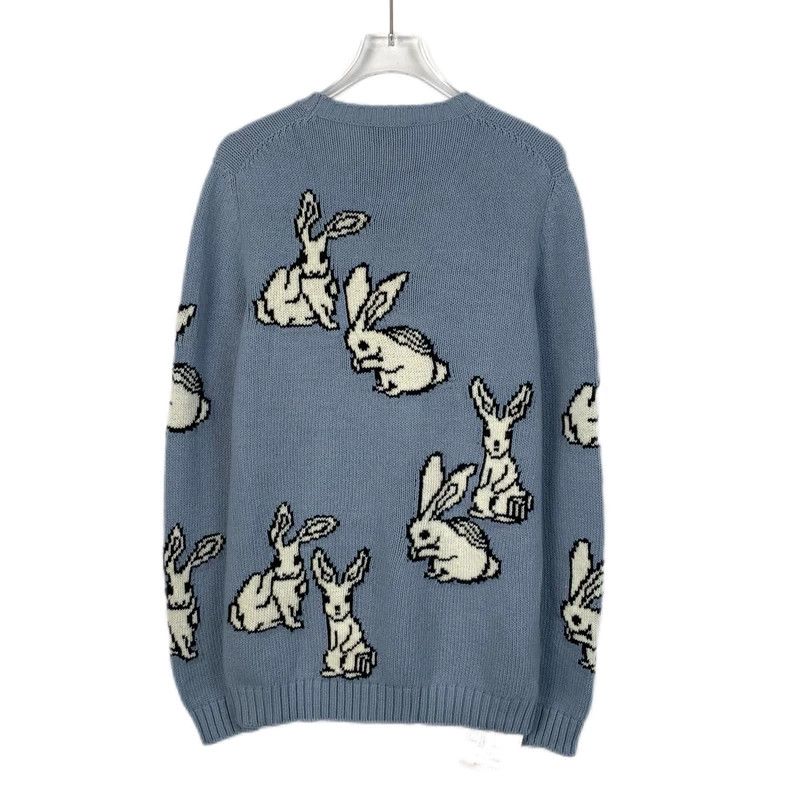 Prada Prada Blue rabbit pattern inlaid wool knitted sweater 2501- Size US XXS / EU 40 - 2 Thumbnail