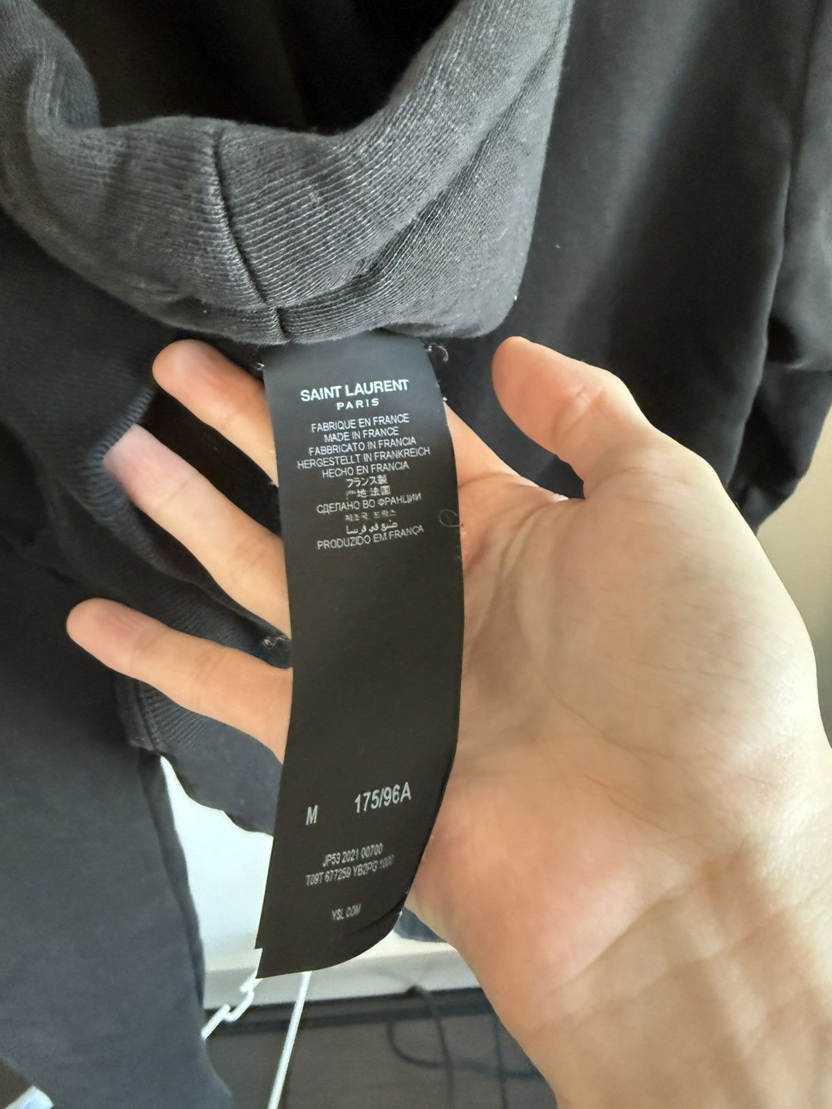 Saint Laurent Paris Black Saint Laurent Logo Hoodie Size US M / EU 48-50 / 2 - 8 Thumbnail
