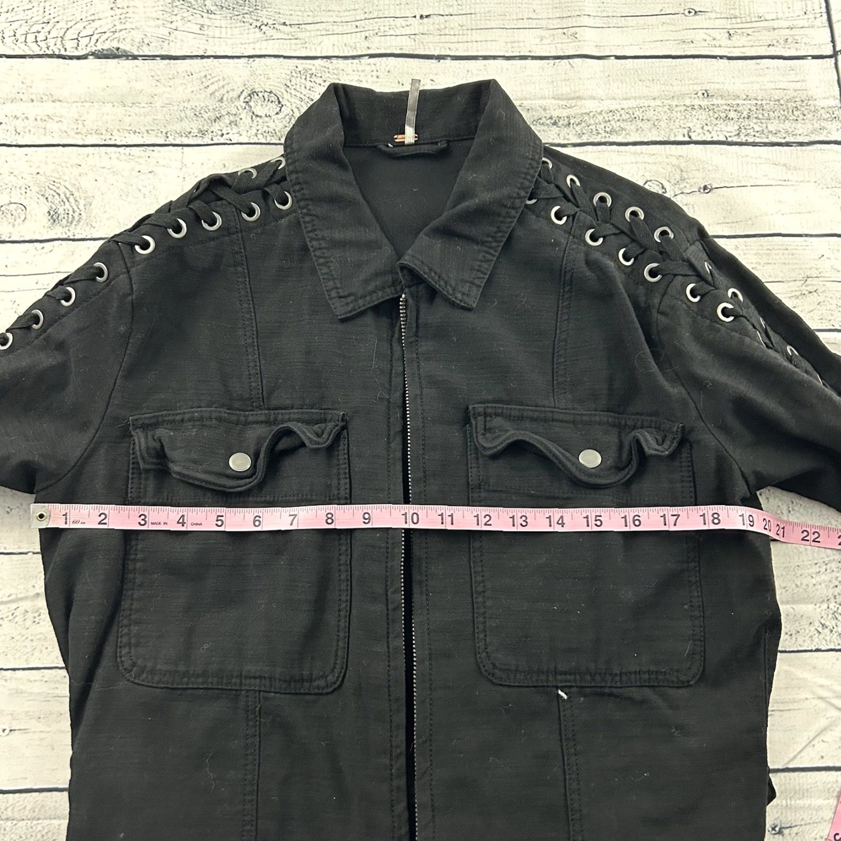 Free People Free People Jacket Women's XS Black Full Zip Grunge Basic Jacket Size XS / US 0-2 / IT 36-38 - 4 Thumbnail