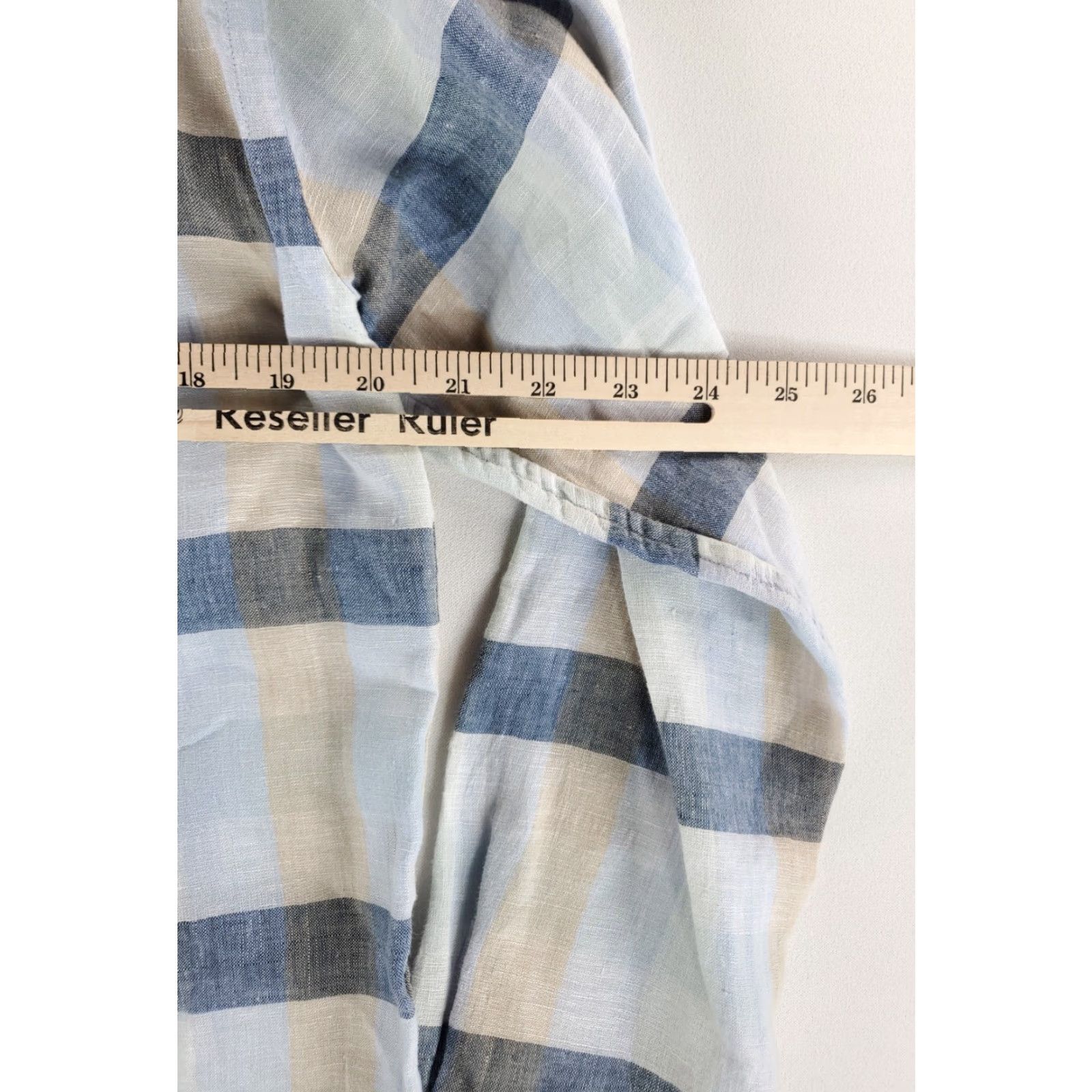 Billy Reid Billy Reid Button-Up Shirt 100% Linen Blue Tan Plaid Mens M Long Sleeve Size US M / EU 48-50 / 2 - 5 Thumbnail