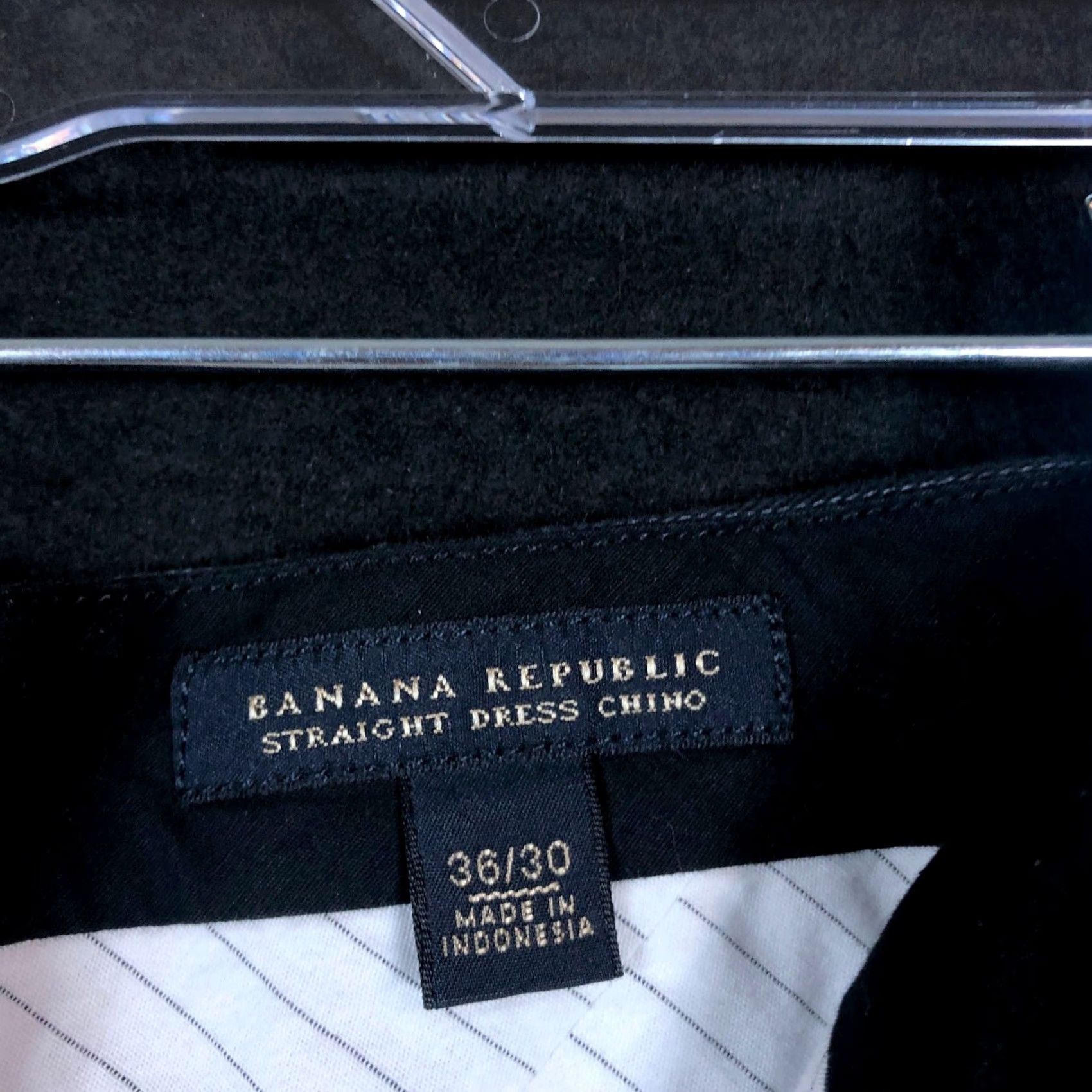 Banana Republic Banana Republic Mens Pants Black Pinstriped Chino Straight Leg Stretch 36x30 Size US 36 / EU 52 - 5 Thumbnail