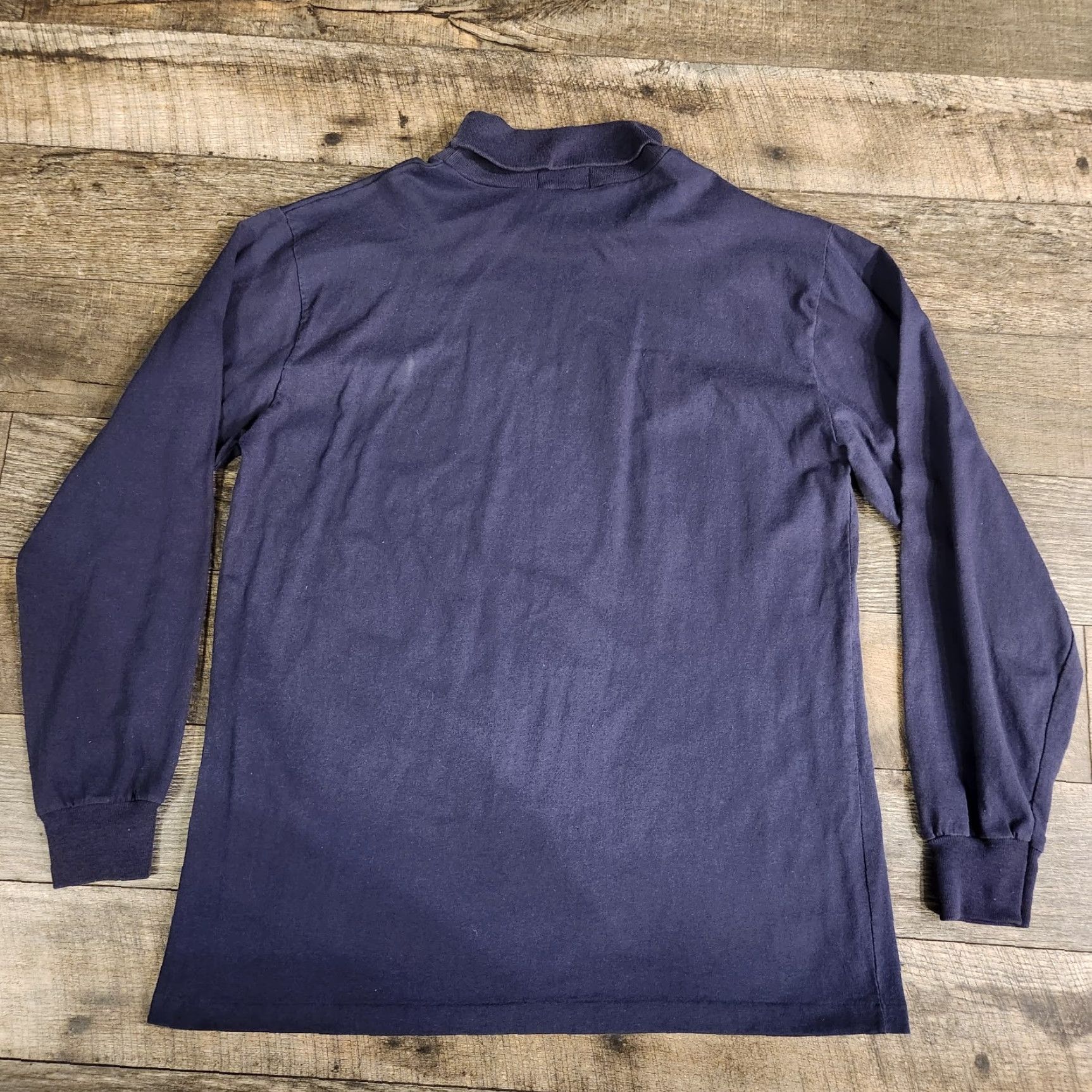 Vintage VINTAGE Mr. J Shop Jacobsons Turtleneck Sweatshirt Mens Large Navy Cotton USA Mens Sweater Pullover 80s KnIT / Navy, Blue, 80s, USA Size US L / EU 52-54 / 3 - 6 Thumbnail