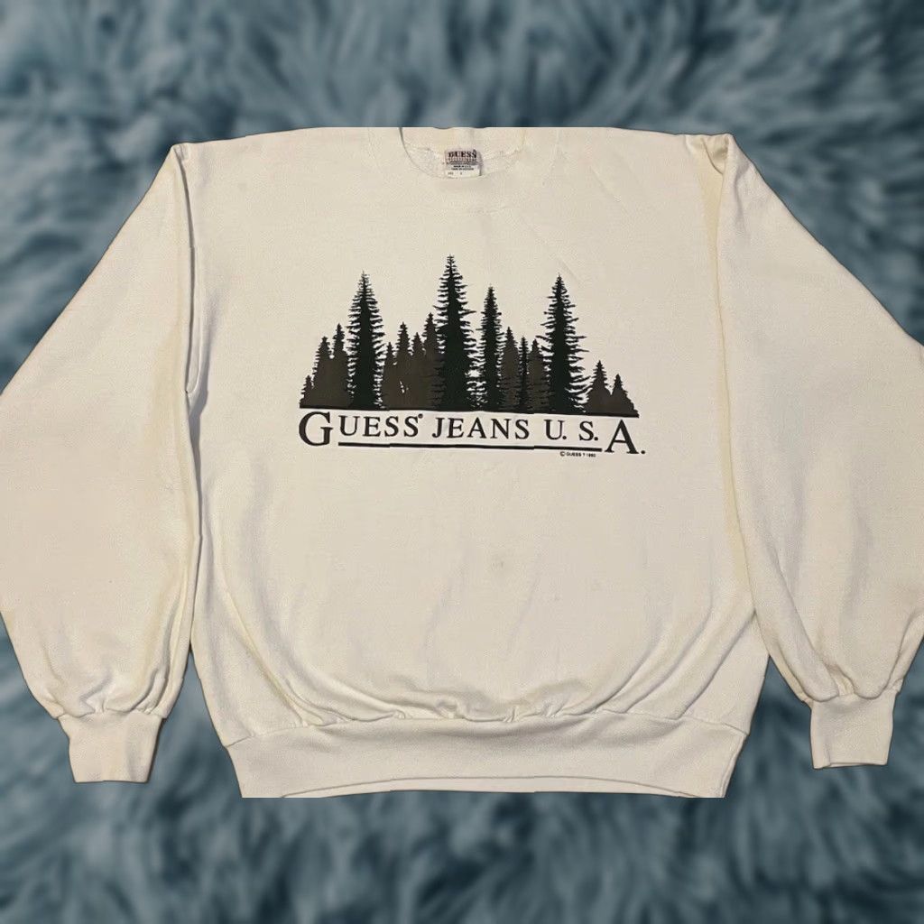 Guess Vtg 90s GUESS Jeans USA Faded Spellout Sweatshirt XS S Designer Hip Hop Grunge Hoodie Men White Size US XS / EU 42 / 0 - 1 Thumbnail