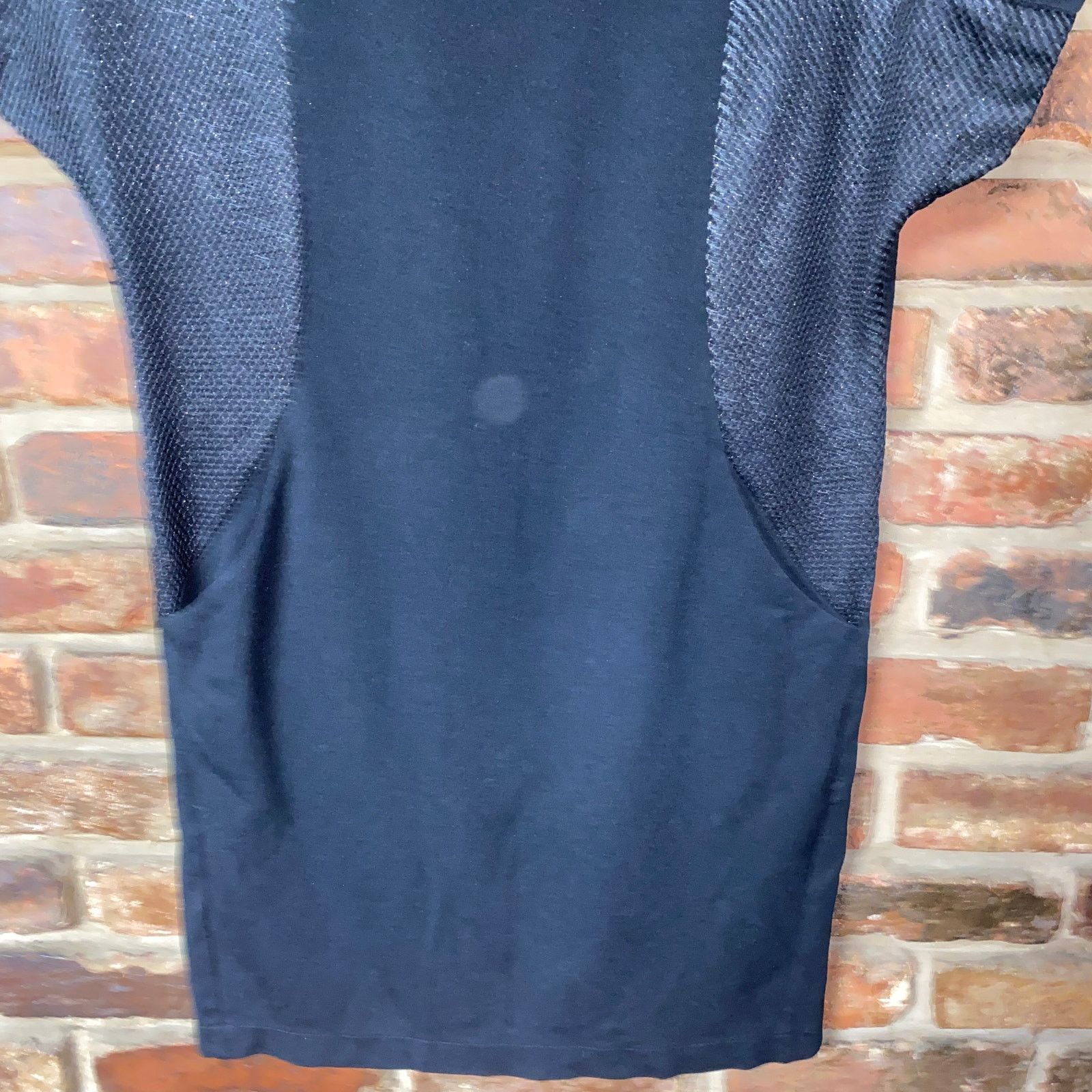 Mango Mango MNG Black Metallic Mesh Short Sleeve Mini Dress XS Size XS / US 0-2 / IT 36-38 - 3 Thumbnail