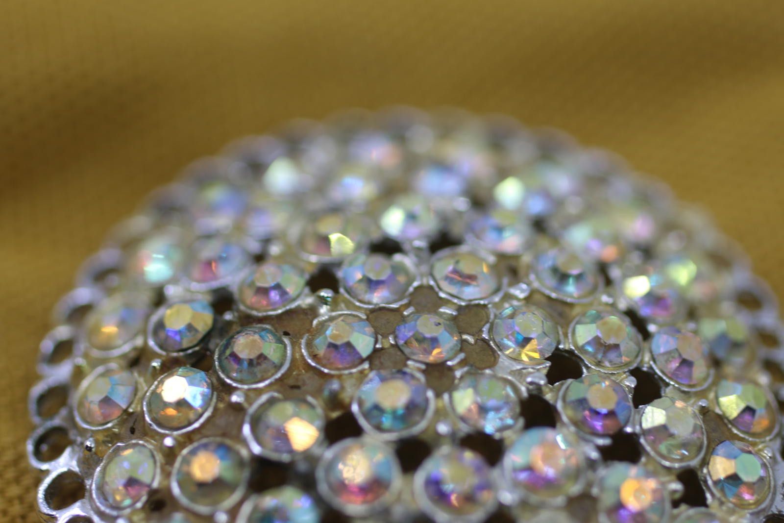 Unknown London Vintage Rhinestone Brooch Aurora Borealis Crystal SilverTone Size ONE SIZE - 2 Thumbnail