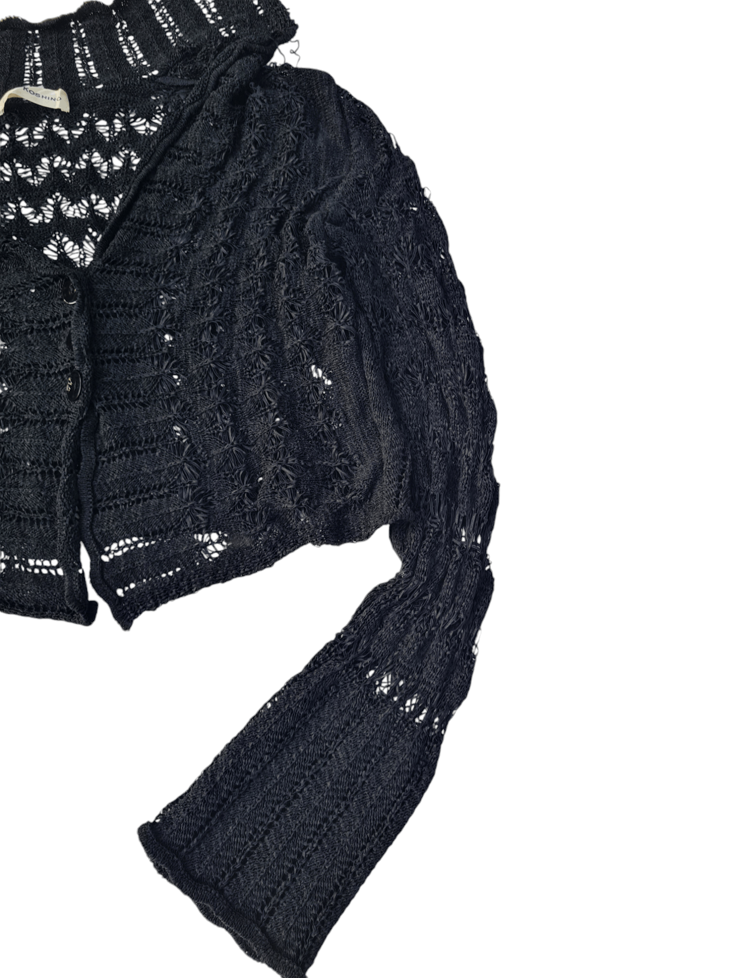 Hiroko Koshino Homme × Japanese Brand × Vintage Vintage Hiroko Koshino Black Cardigan Size S / US 4 / IT 40 - 4 Thumbnail