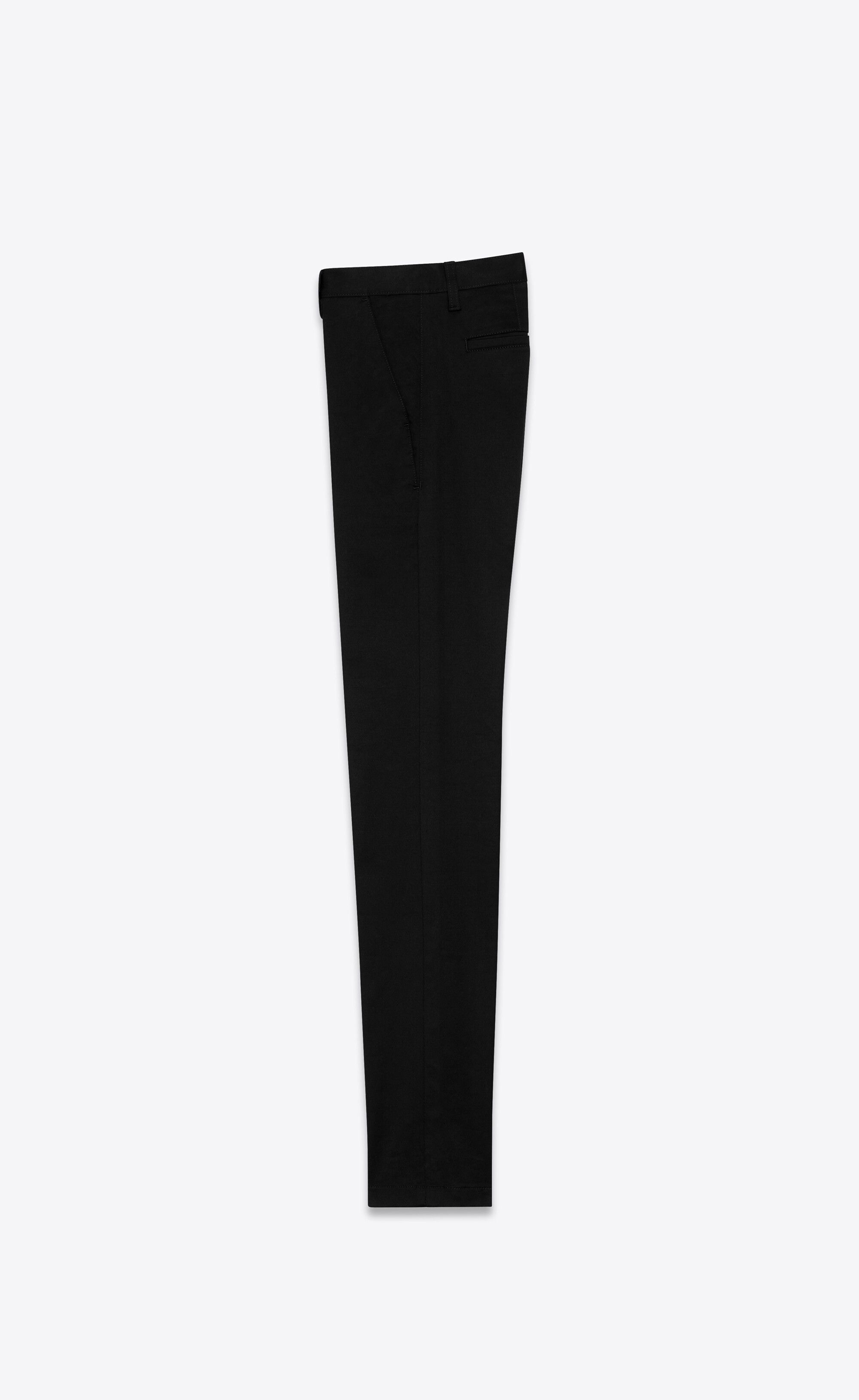 Saint Laurent Paris o1s1wg110625 582300 Chino Pant in Stretch Gabardine Black Size US 34 / EU 50 - 2 Thumbnail