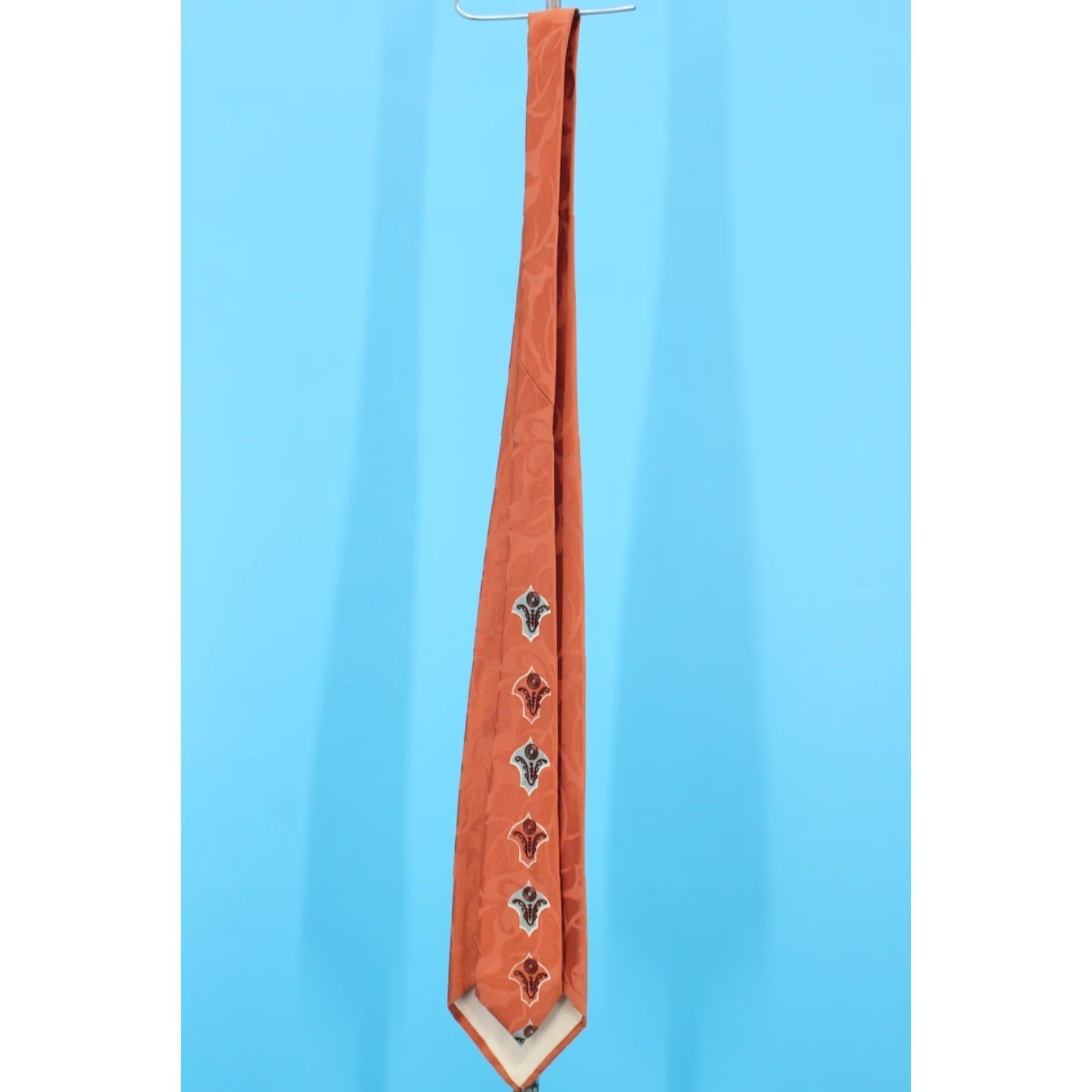 Vintage VTG Pilgrim Necktie 40s Tie Orange Rayon Men Size ONE SIZE - 4 Thumbnail