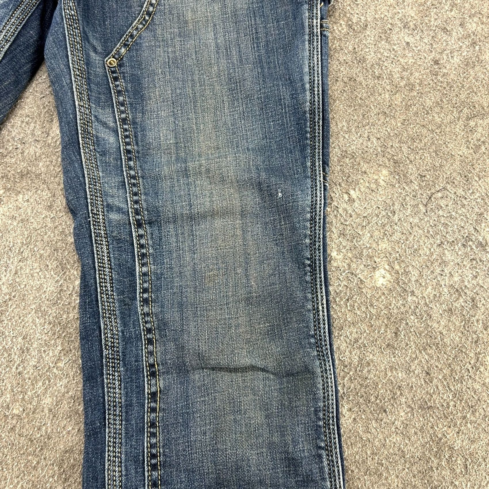 Carhartt Carhartt Jeans Womens 10 Blue Slim Straight Denim Cotton Workwear Pants 5-Pocket Inseam 30in Dark Blue Velvet Logo Zipper Button Size 32" / US 10 / IT 46 - 4 Thumbnail
