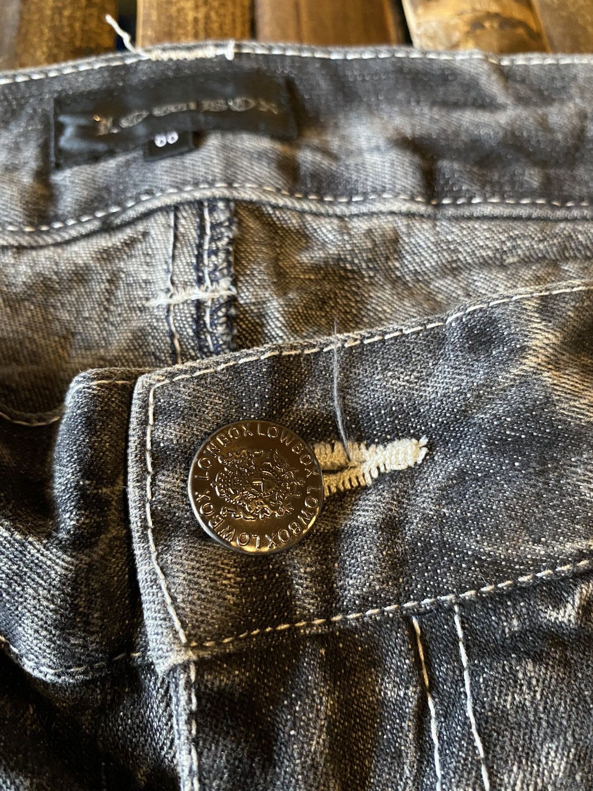 Lowbox Distressed Denim Jeans Punk Style