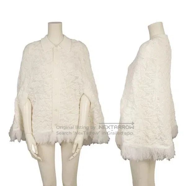 Comme des Garcons Comme Des Garcons White vintage patterned cloak design top Size XS / US 0-2 / IT 36-38 - 1 Thumbnail