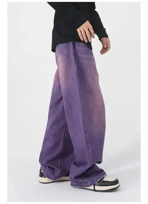 Jean Vintage Purple Streetwear Baggy Jeans Size US 32 / EU 48 - 2 Thumbnail