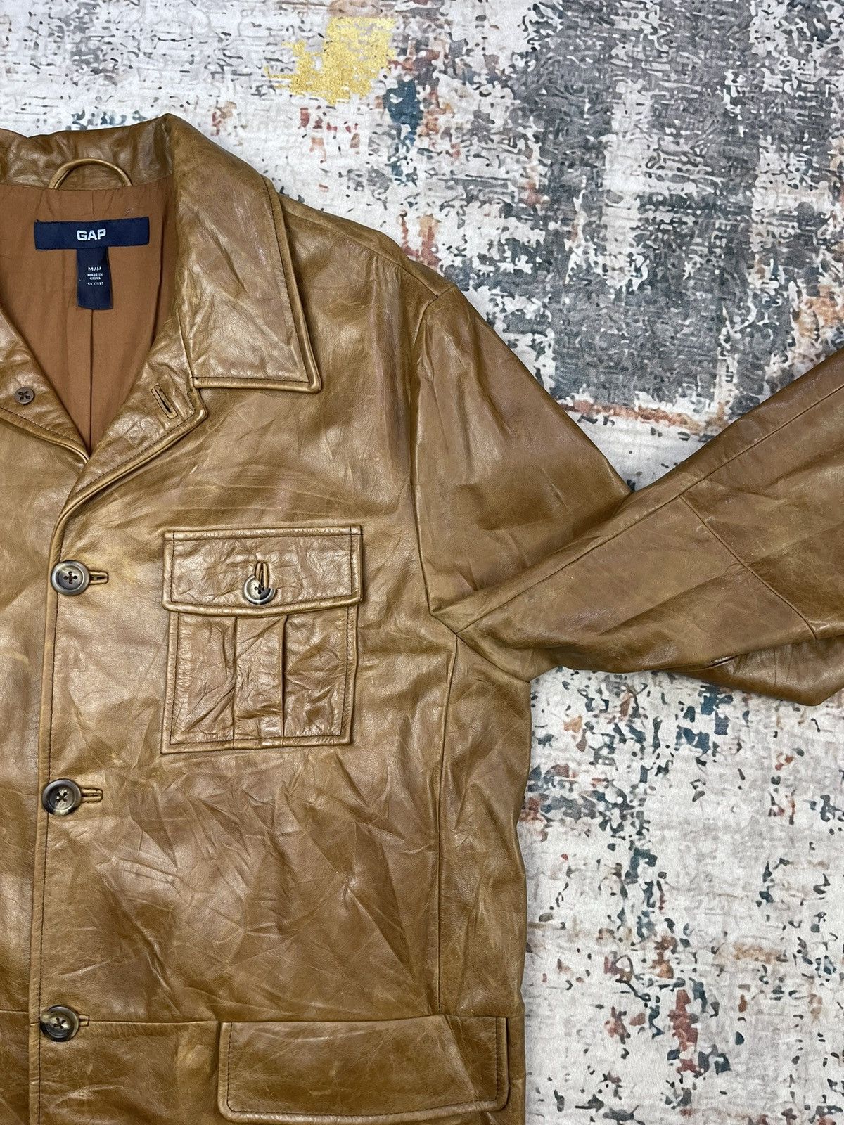 Gap Y2k🔥Vintage GAP Cowhide Four Pocket Leather Jacket Size US M / EU 48-50 / 2 - 7 Thumbnail