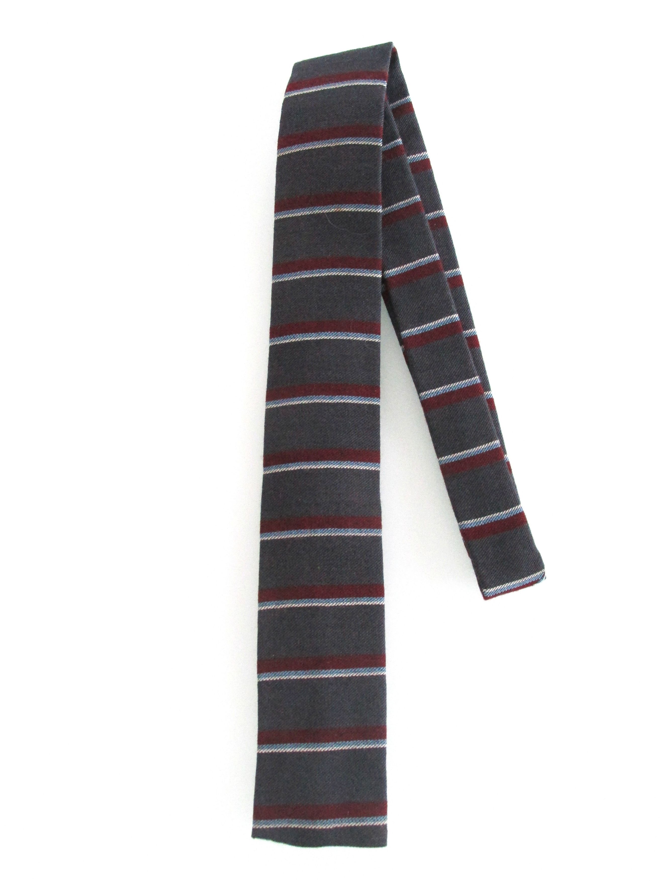 Vintage Flat/Square Bottom Vintage Men's Wool Tie Size ONE SIZE - 1 Thumbnail