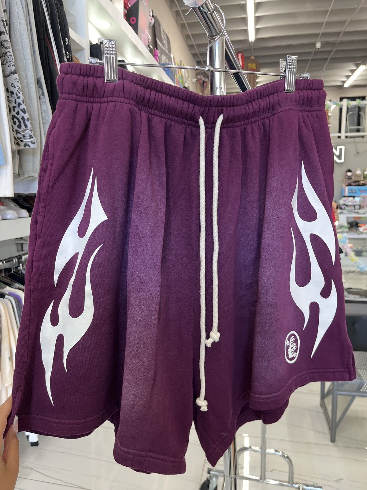 HELLSTAR Flame Shorts Burgundy/White Size US 40 / EU 56 - 1 Thumbnail